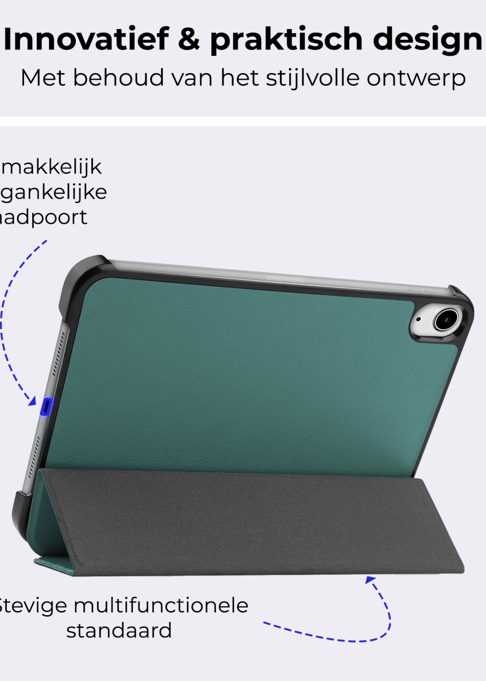 BTH BTH iPad Mini 7 Hoesje Met Screenprotector - Donkergroen