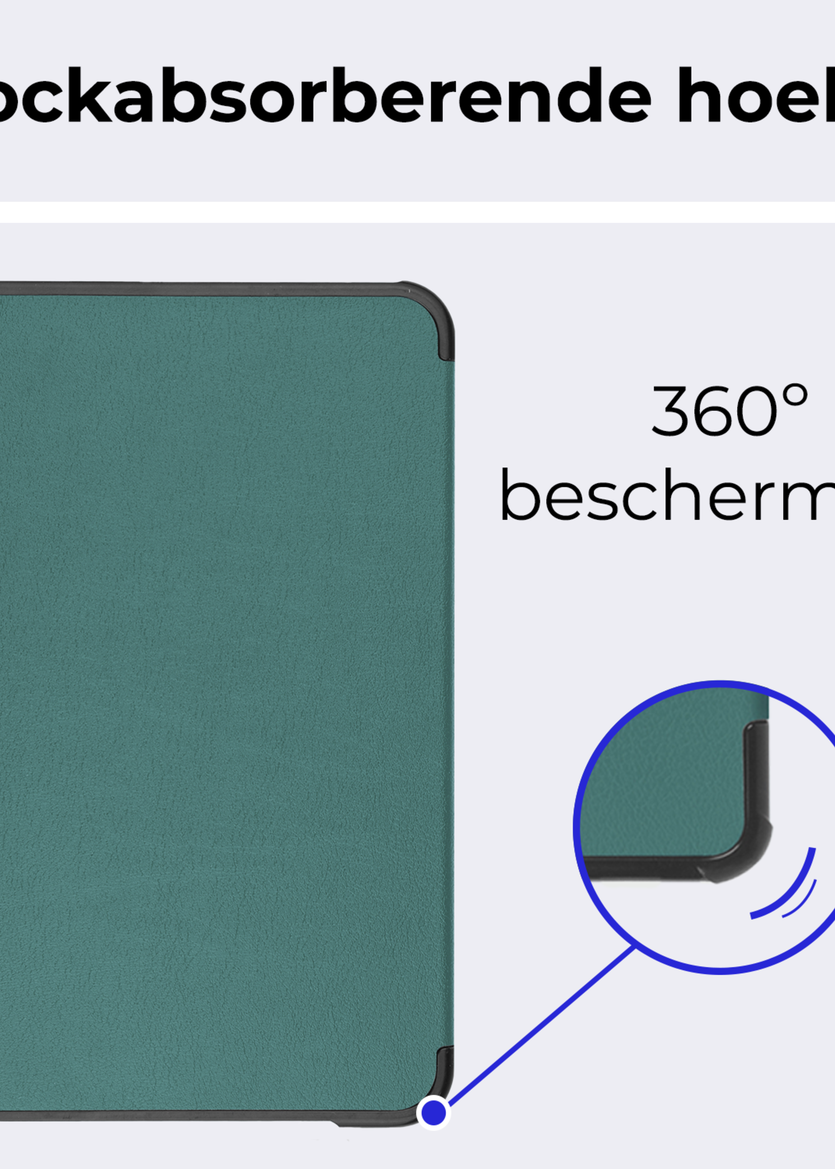 BTH BTH iPad Mini 7 Hoesje Met Screenprotector - Donkergroen