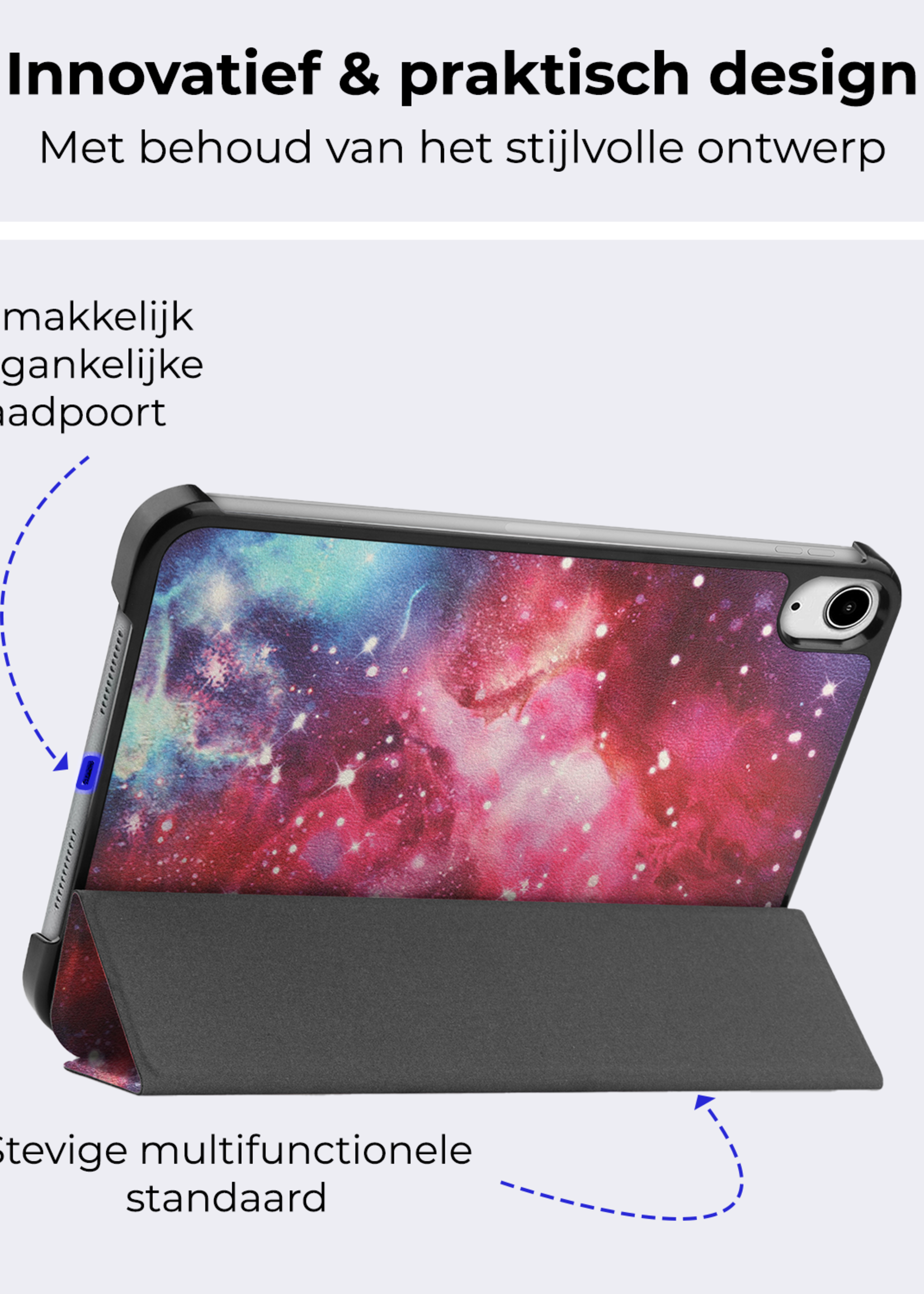 BTH BTH iPad Mini 7 Hoesje Met Screenprotector - Galaxy