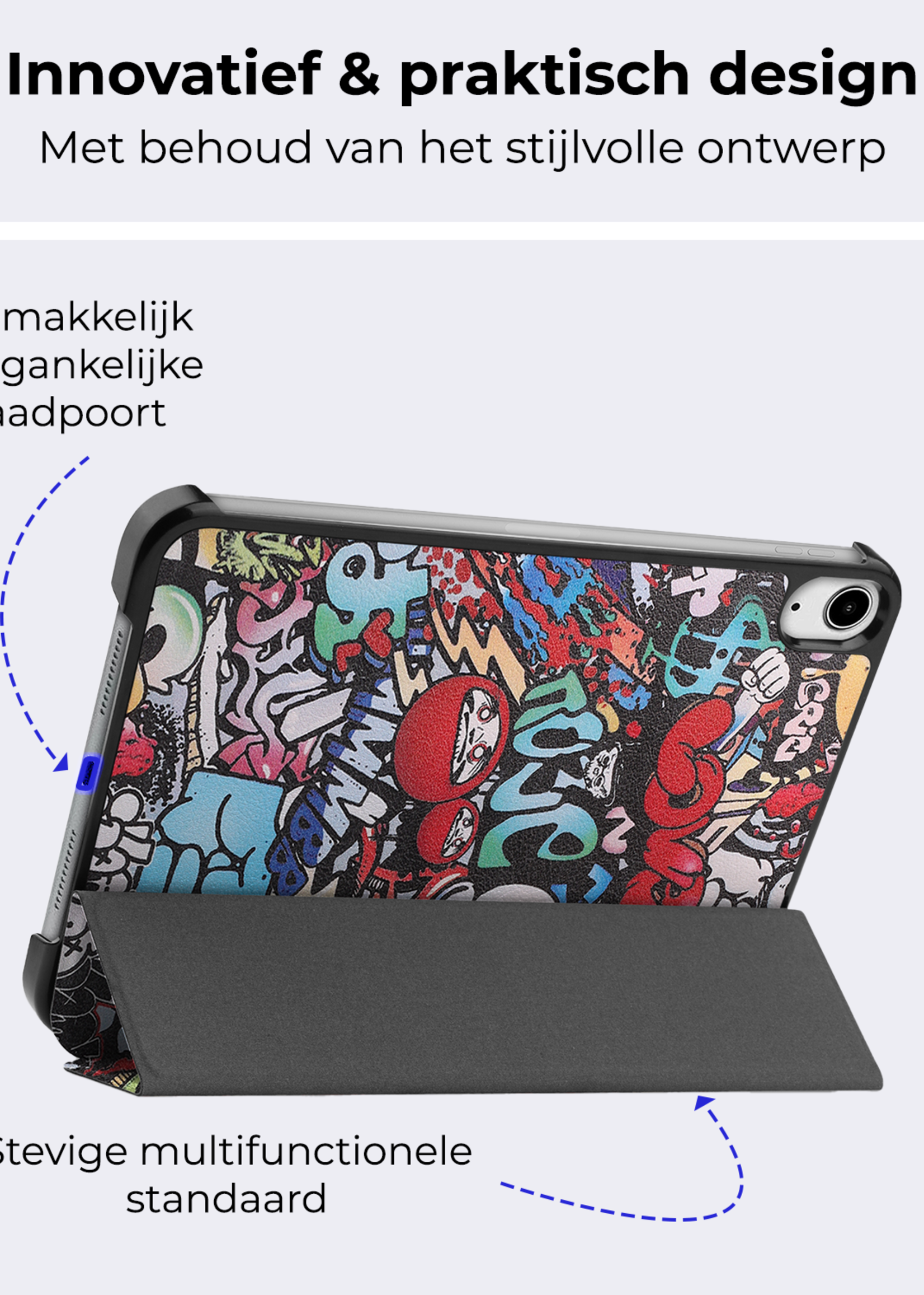 BTH BTH iPad Mini 7 Hoesje Met Screenprotector - Graffity