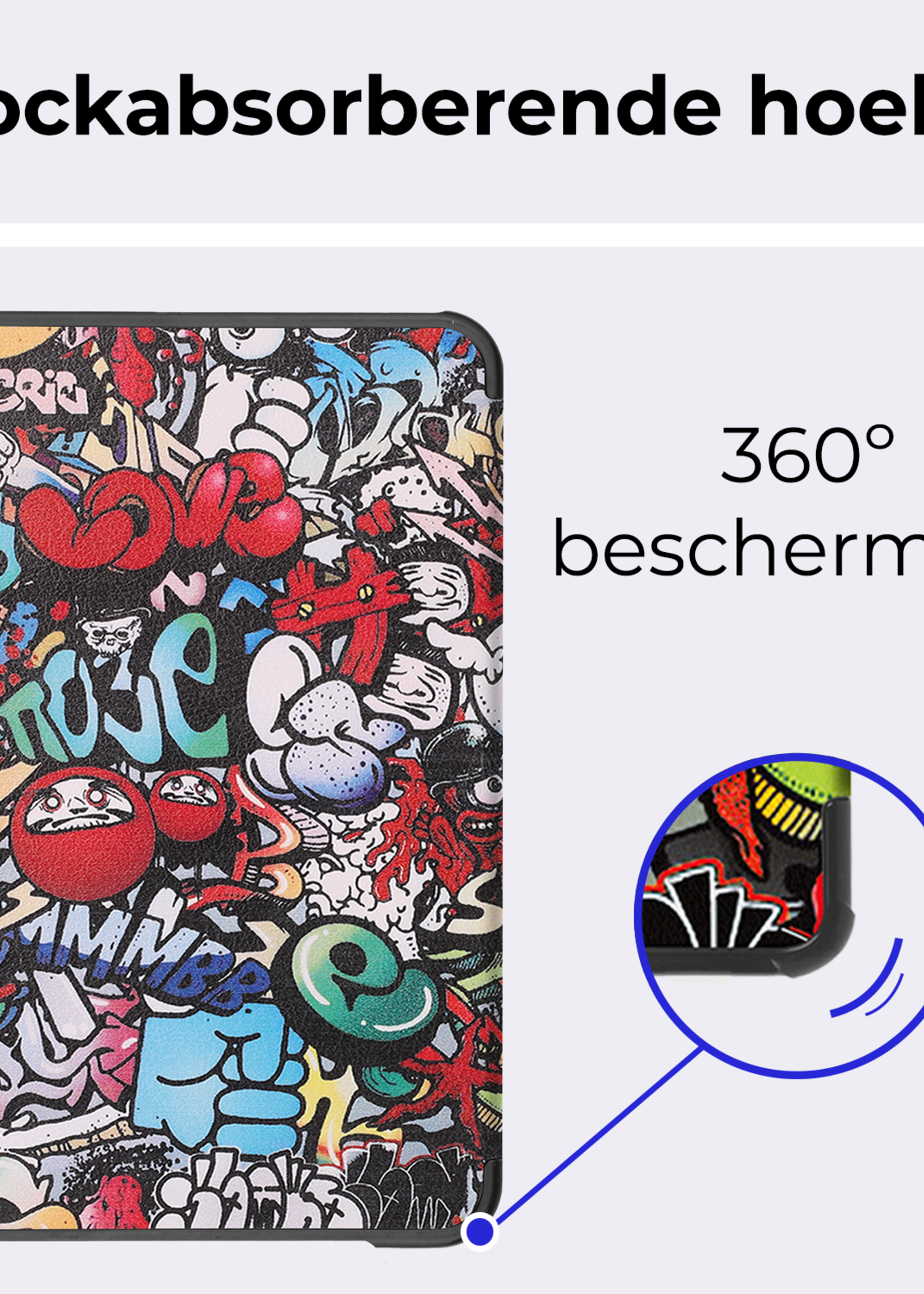 BTH BTH iPad Mini 7 Hoesje Met Screenprotector - Graffity