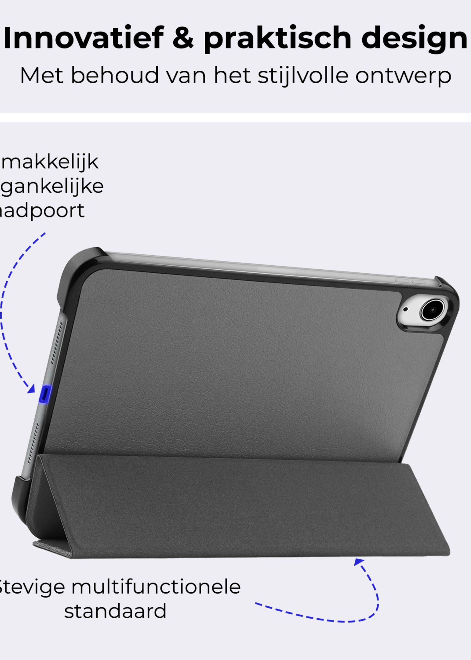 BTH BTH iPad Mini 7 Hoesje Met Screenprotector - Grijs