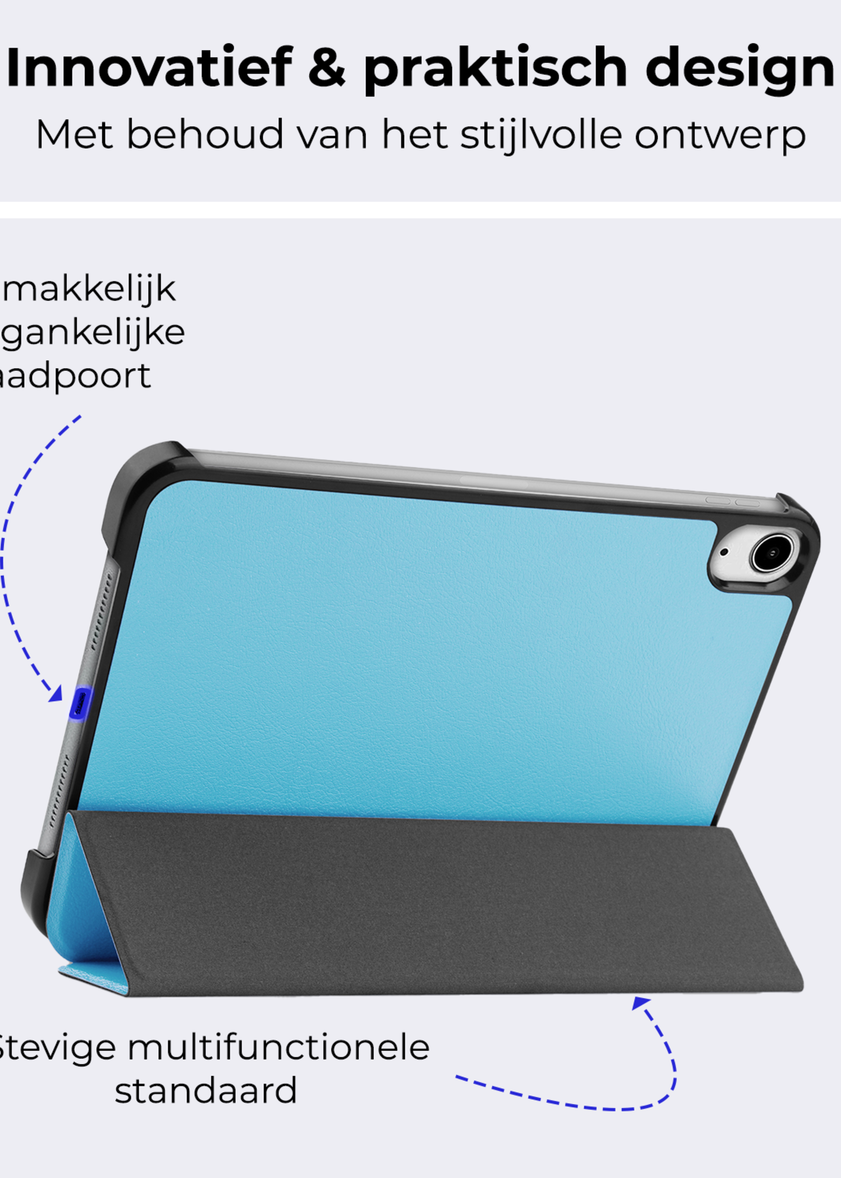 BTH BTH iPad Mini 7 Hoesje Met Screenprotector - Lichtblauw