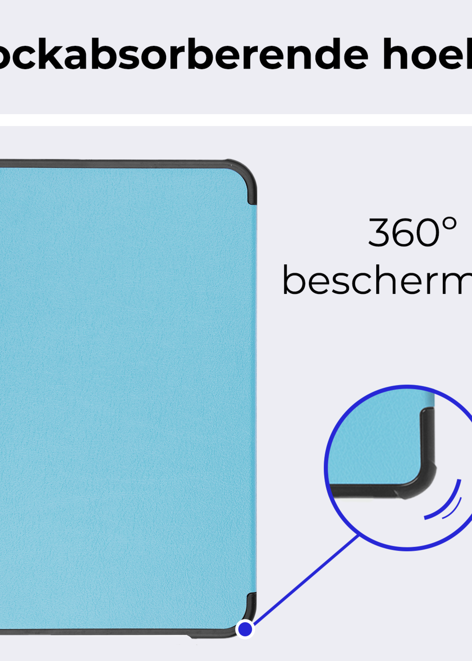 BTH BTH iPad Mini 7 Hoesje Met Screenprotector - Lichtblauw