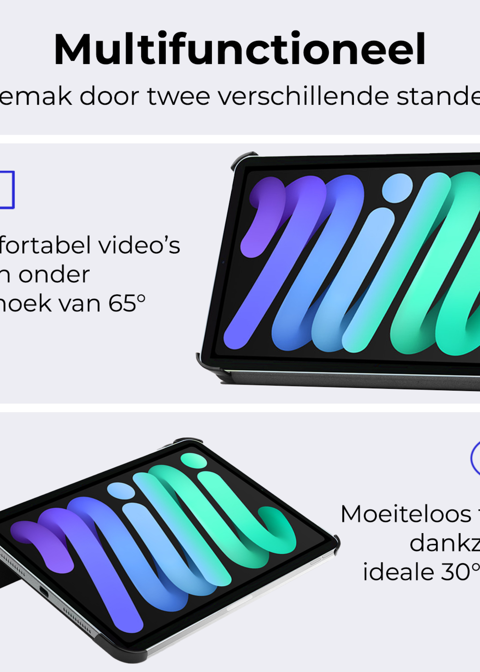BTH BTH iPad Mini 7 Hoesje Met Screenprotector - Rose goud