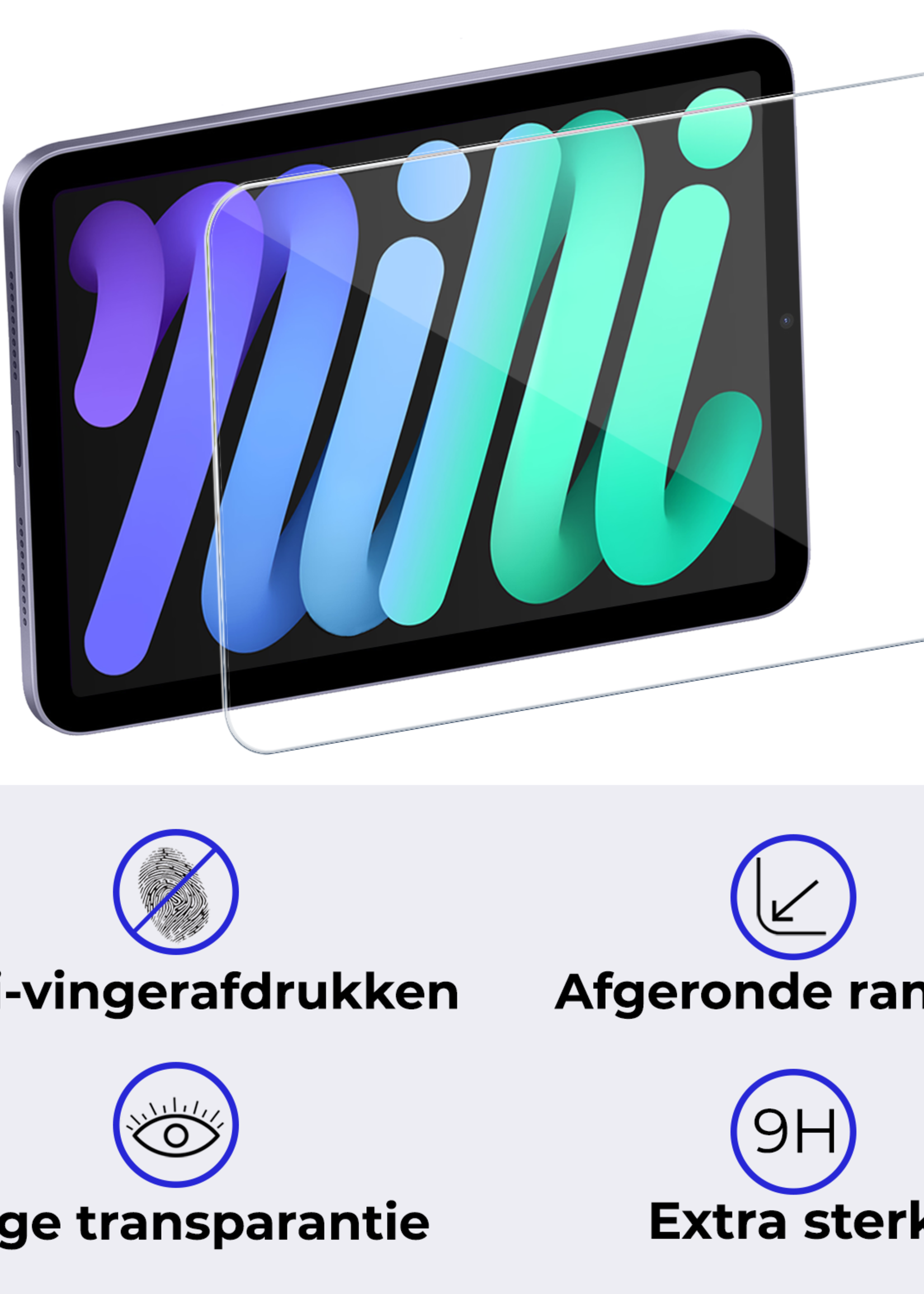 BTH BTH iPad Mini 7 Hoesje Met Screenprotector - Rose goud