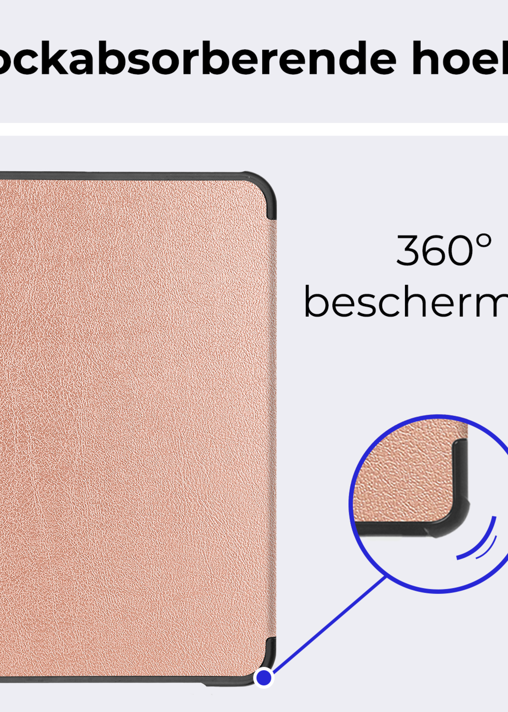 BTH BTH iPad Mini 7 Hoesje Met Screenprotector - Rose goud