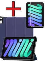 BTH BTH iPad Mini 7 Hoesje Met Screenprotector - Donkerblauw