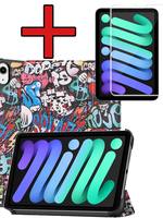 BTH BTH iPad Mini 7 Hoesje Met Screenprotector - Graffity
