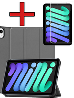 BTH BTH iPad Mini 7 Hoesje Met Screenprotector - Grijs