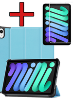 BTH BTH iPad Mini 7 Hoesje Met Screenprotector - Lichtblauw