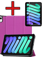BTH BTH iPad Mini 7 Hoesje Met Screenprotector - Paars
