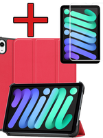 BTH BTH iPad Mini 7 Hoesje Met Screenprotector - Rood