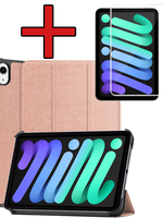 BTH BTH iPad Mini 7 Hoesje Met Screenprotector - Rose goud