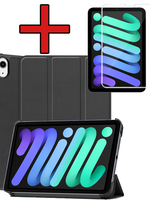 BTH BTH iPad Mini 7 Hoesje Met Screenprotector - Zwart