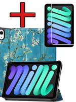 BTH BTH iPad Mini 7 Hoesje Met Screenprotector - Bloemen