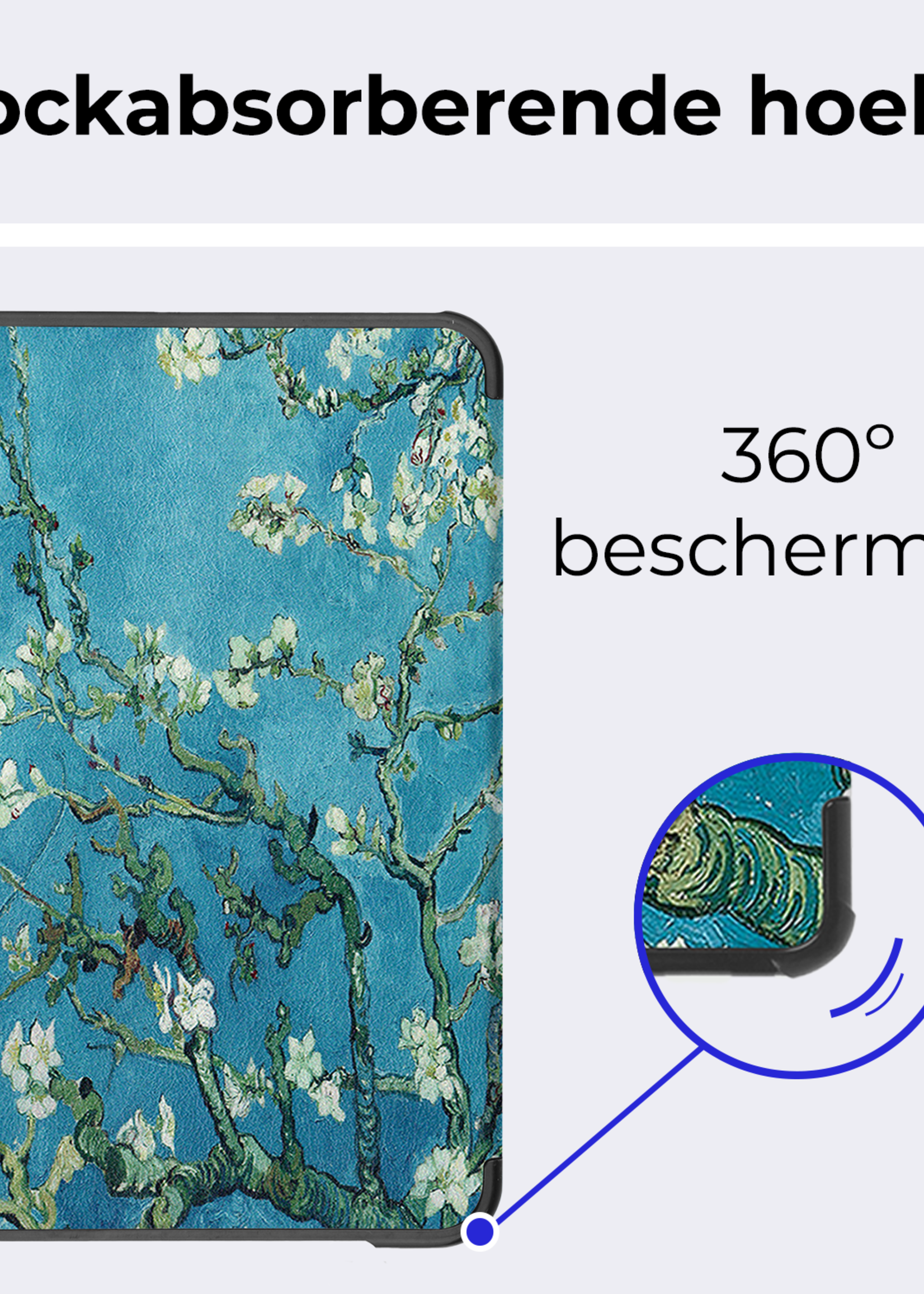 BTH BTH iPad Mini 7 Hoesje Met Screenprotector - Bloemen