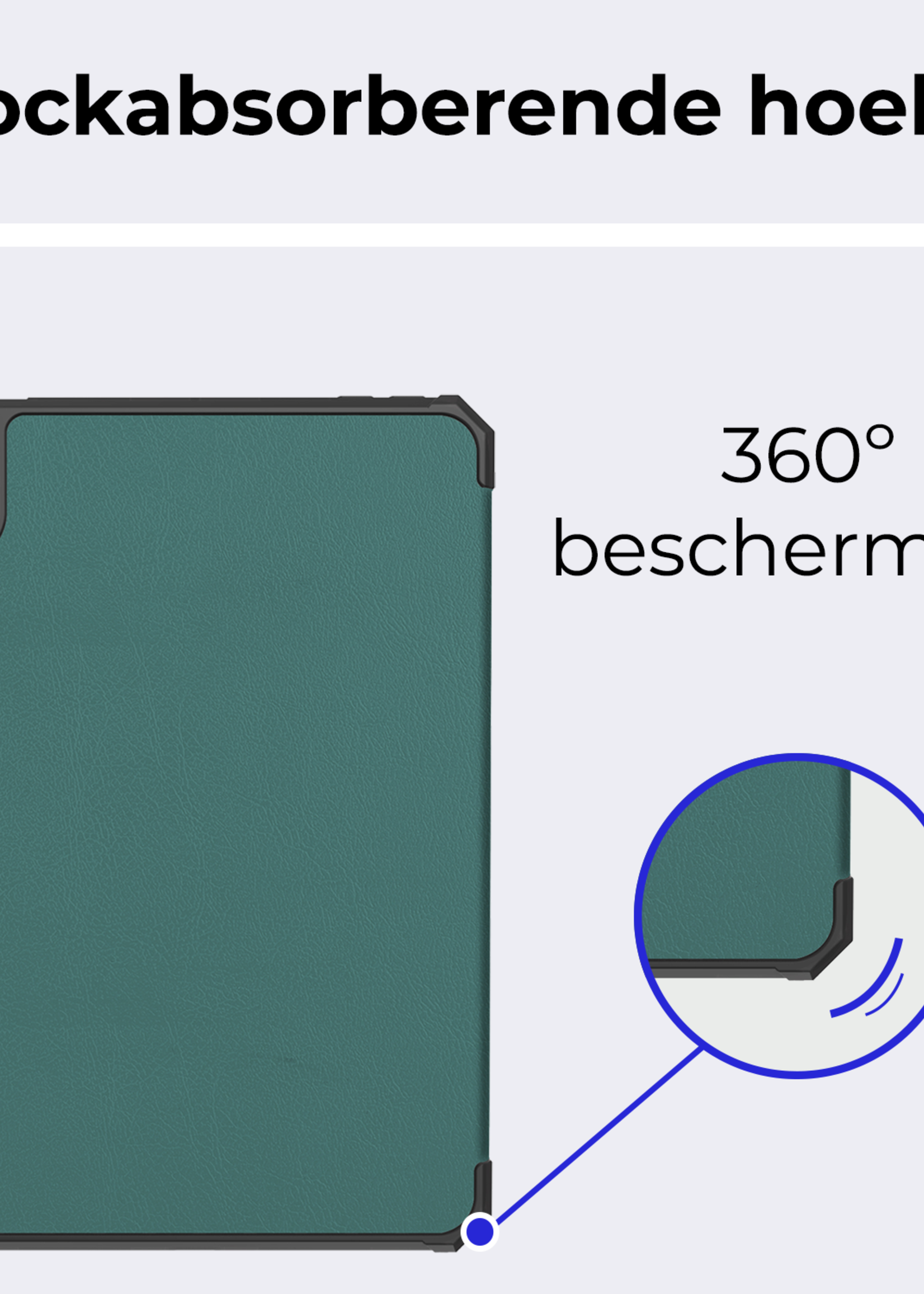 BTH BTH iPad Mini 7 Hoesje Met Uitsparing Voor Apple Pencil - Donkergroen