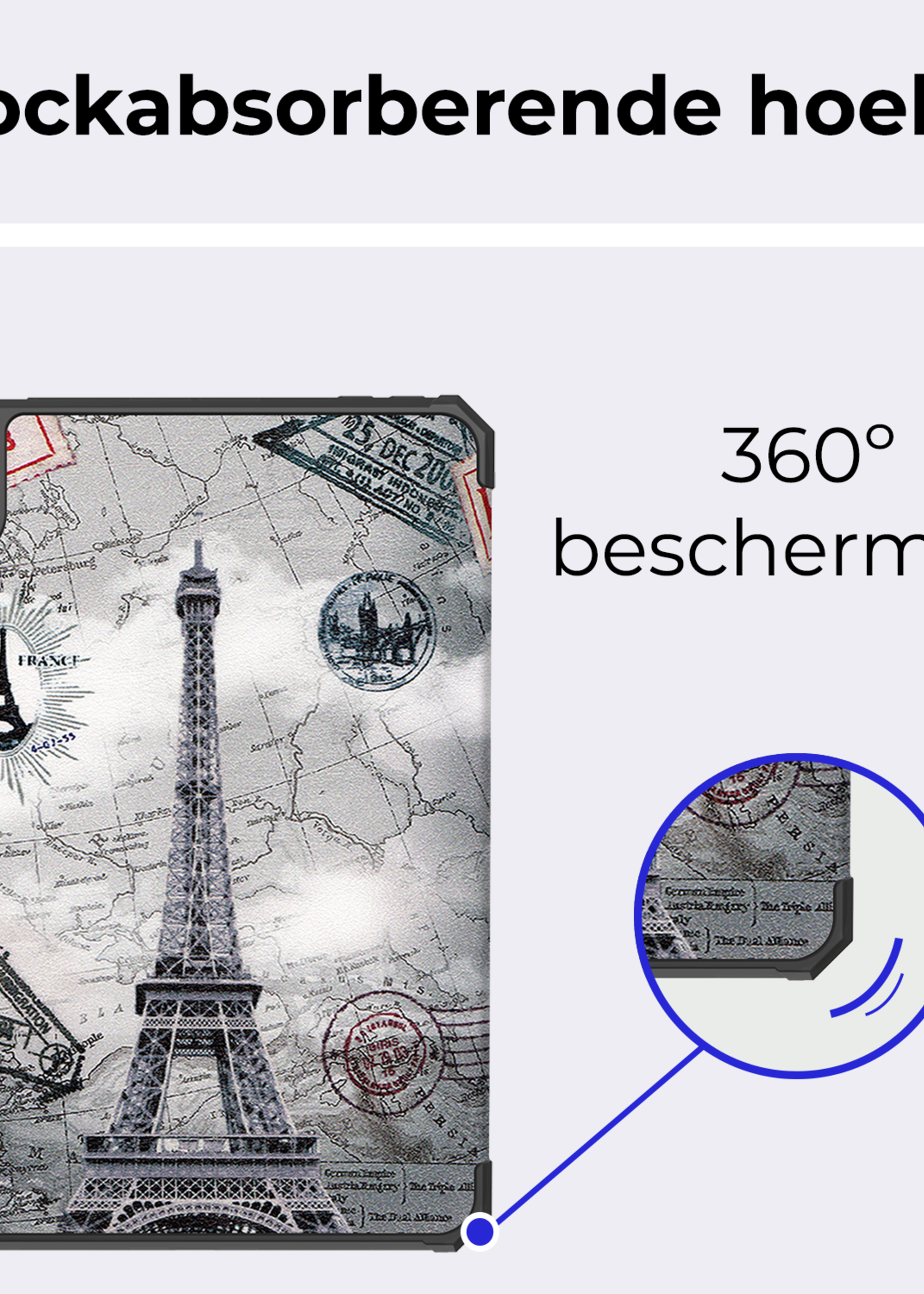 BTH BTH iPad Mini 7 Hoesje Met Uitsparing Voor Apple Pencil - Eiffeltoren