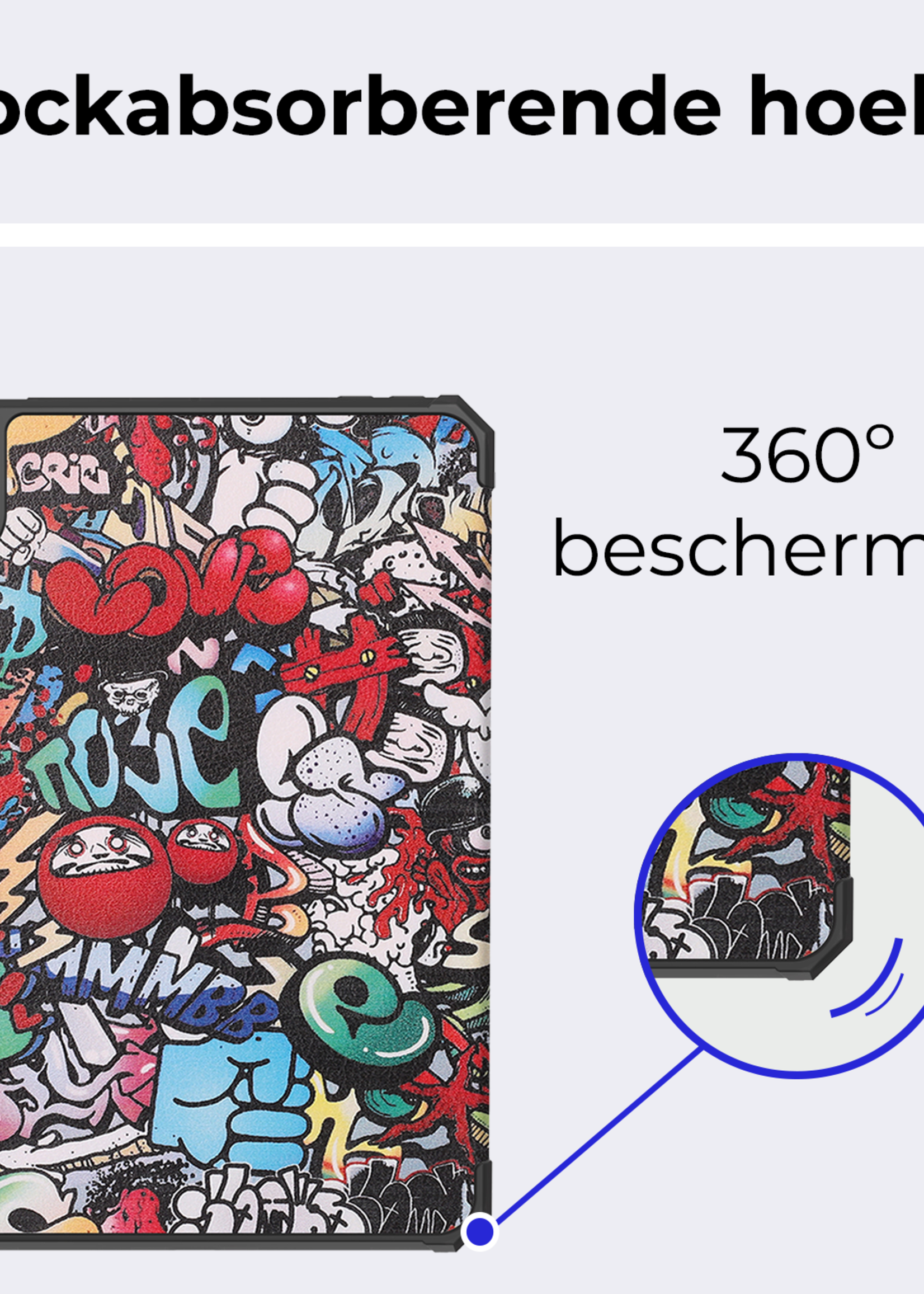 BTH BTH iPad Mini 7 Hoesje Met Uitsparing Voor Apple Pencil - Graffity