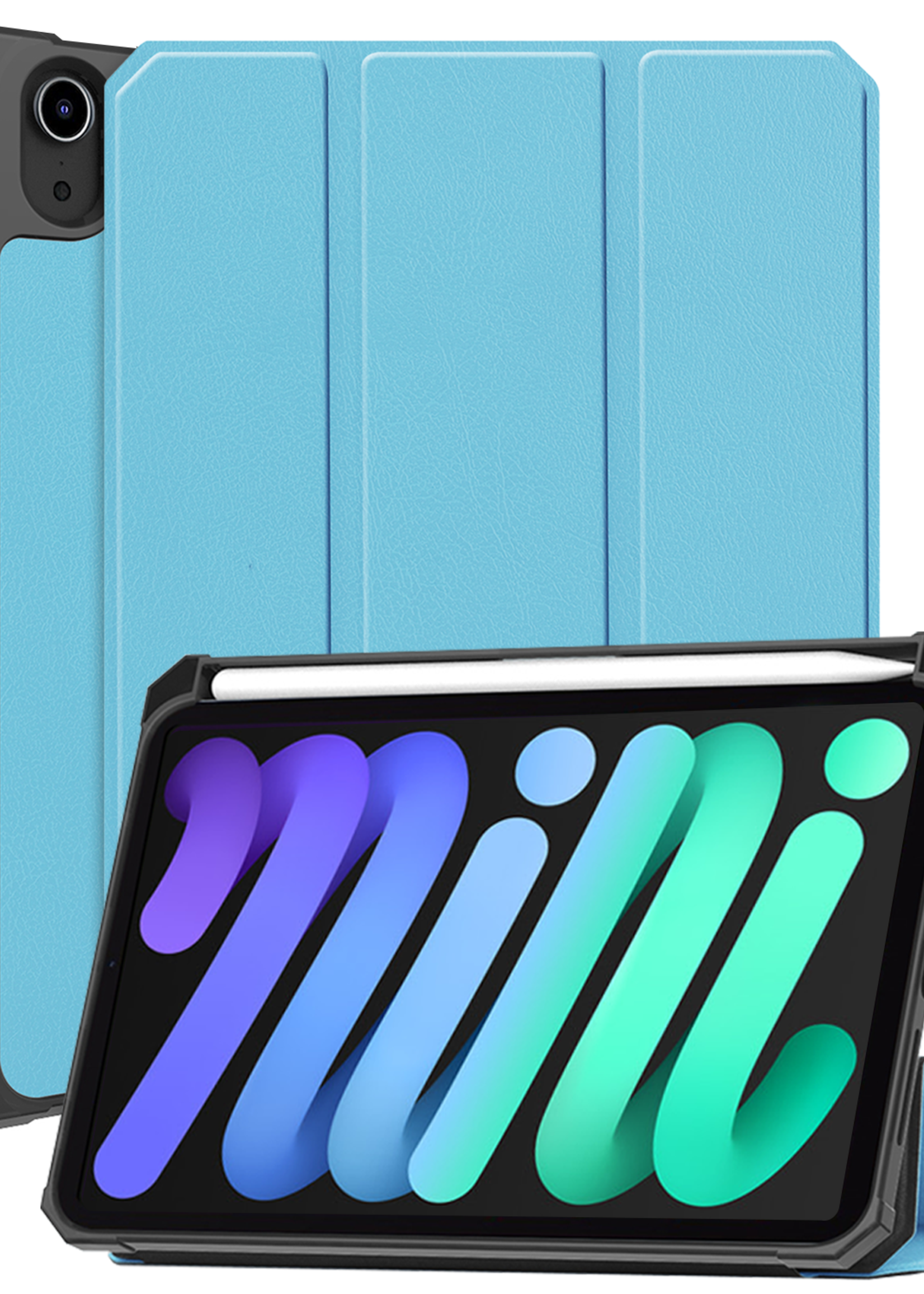 BTH BTH iPad Mini 7 Hoesje Met Uitsparing Voor Apple Pencil - Lichtblauw