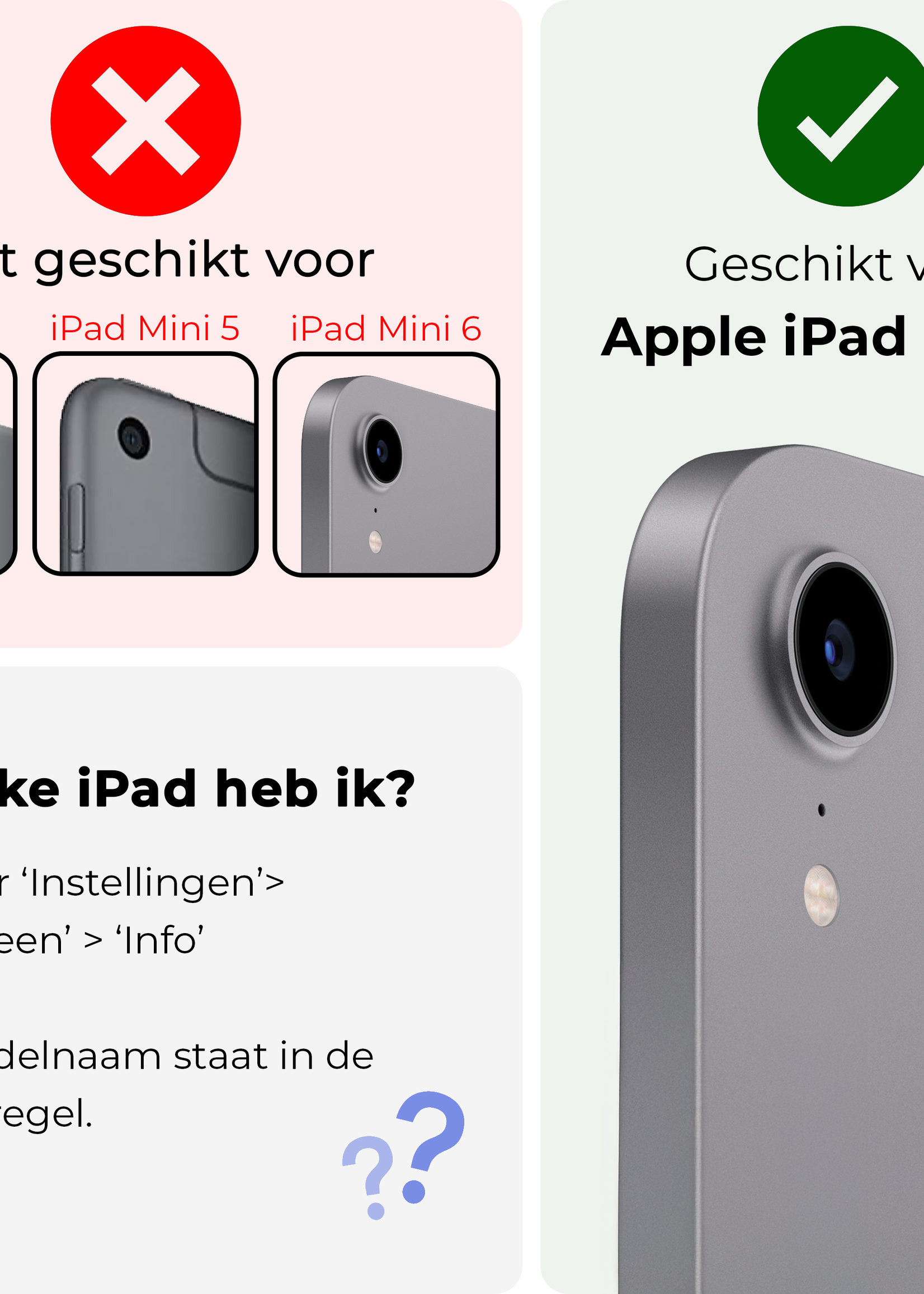 BTH BTH iPad Mini 7 Hoesje Met Uitsparing Voor Apple Pencil - Paars