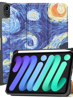 BTH BTH iPad Mini 7 Hoesje Met Uitsparing Voor Apple Pencil - Sterrenhemel
