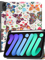 BTH BTH iPad Mini 7 Hoesje Met Uitsparing Voor Apple Pencil - Vlinders