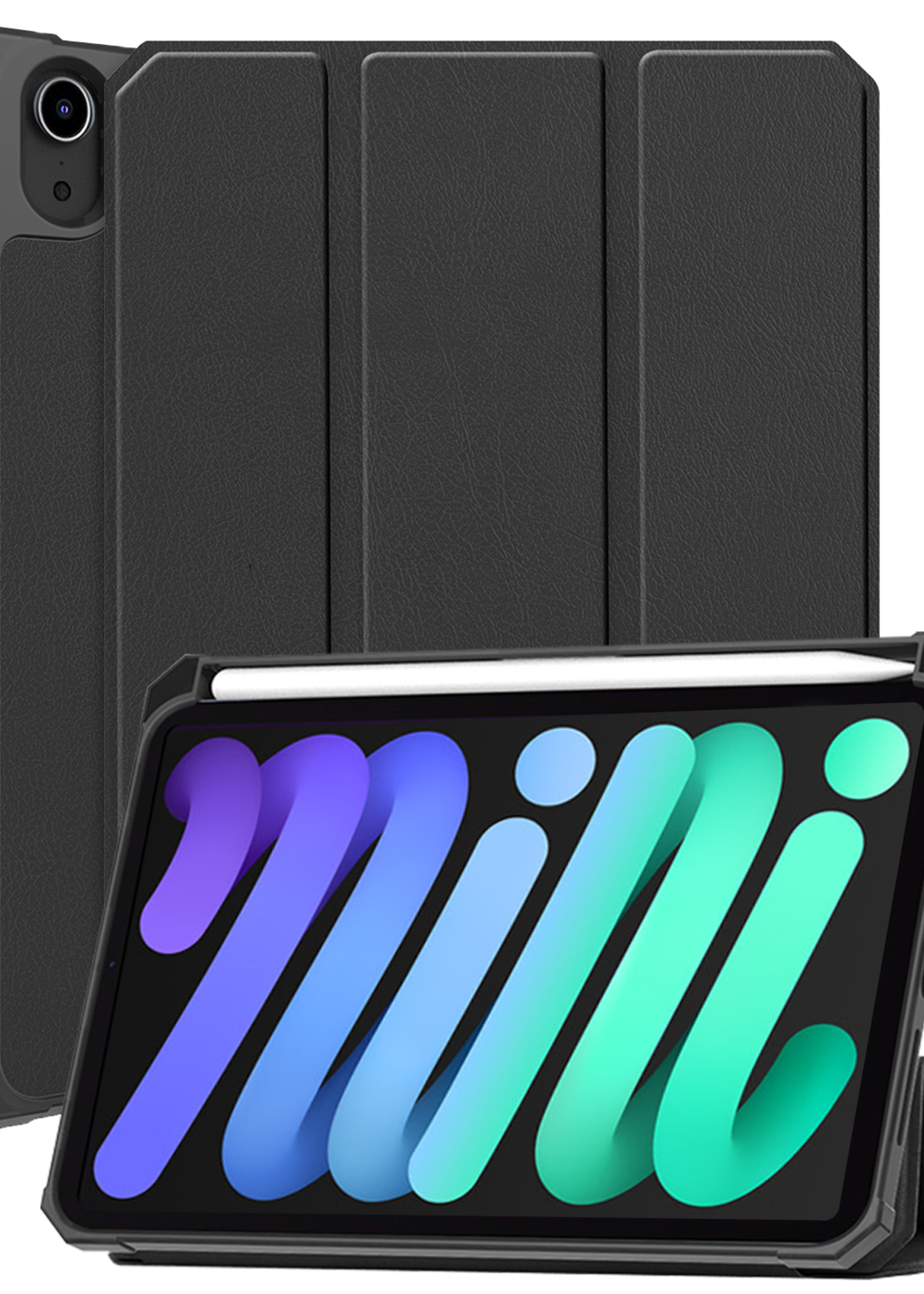 BTH BTH iPad Mini 7 Hoesje Met Uitsparing Voor Apple Pencil - Zwart