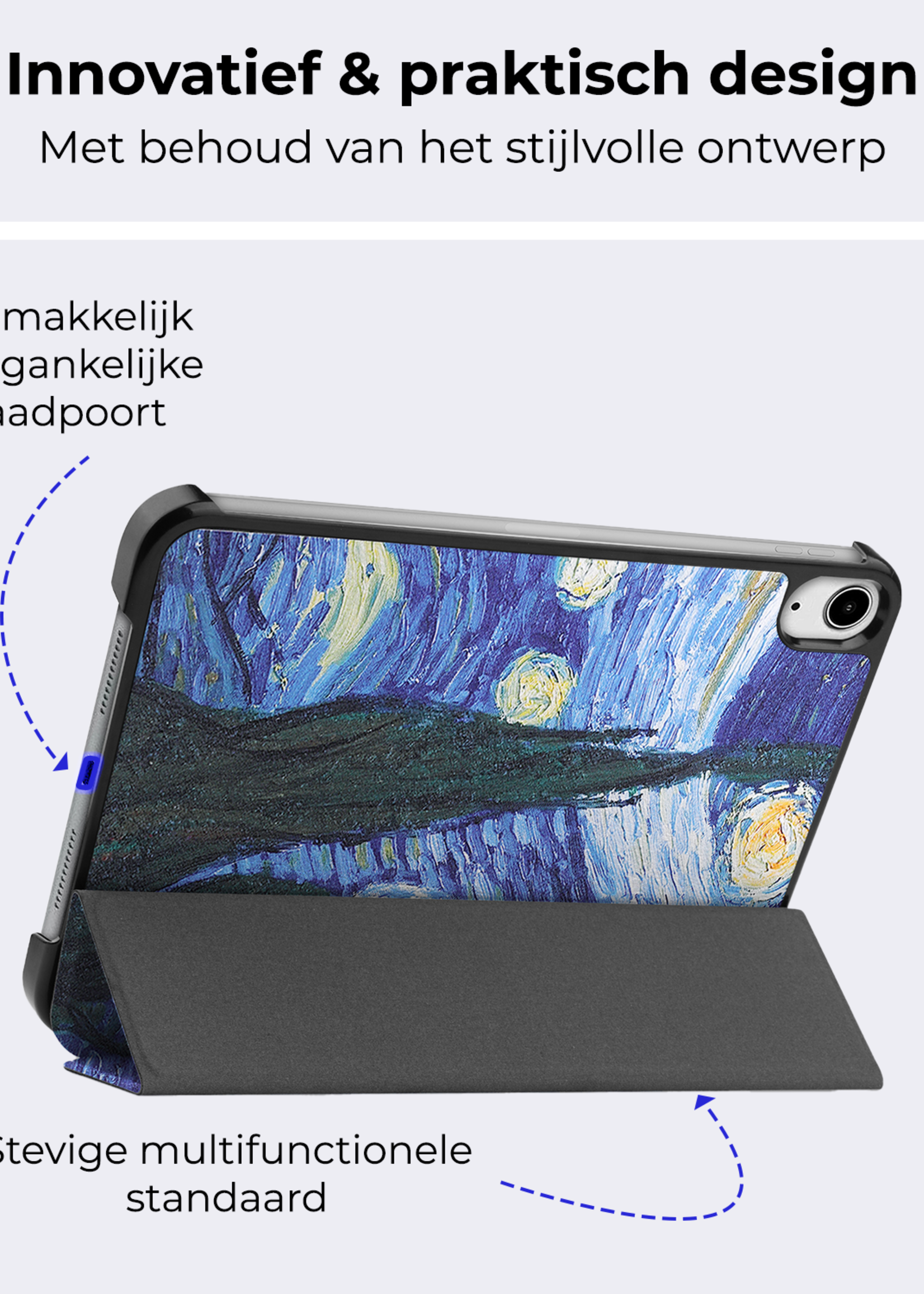 BTH BTH iPad Mini 7 Hoesje Met Screenprotector - Sterrenhemel