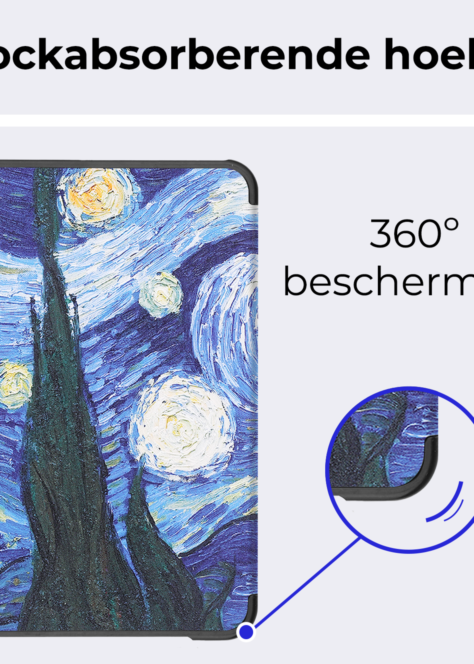 BTH BTH iPad Mini 7 Hoesje Met Screenprotector - Sterrenhemel