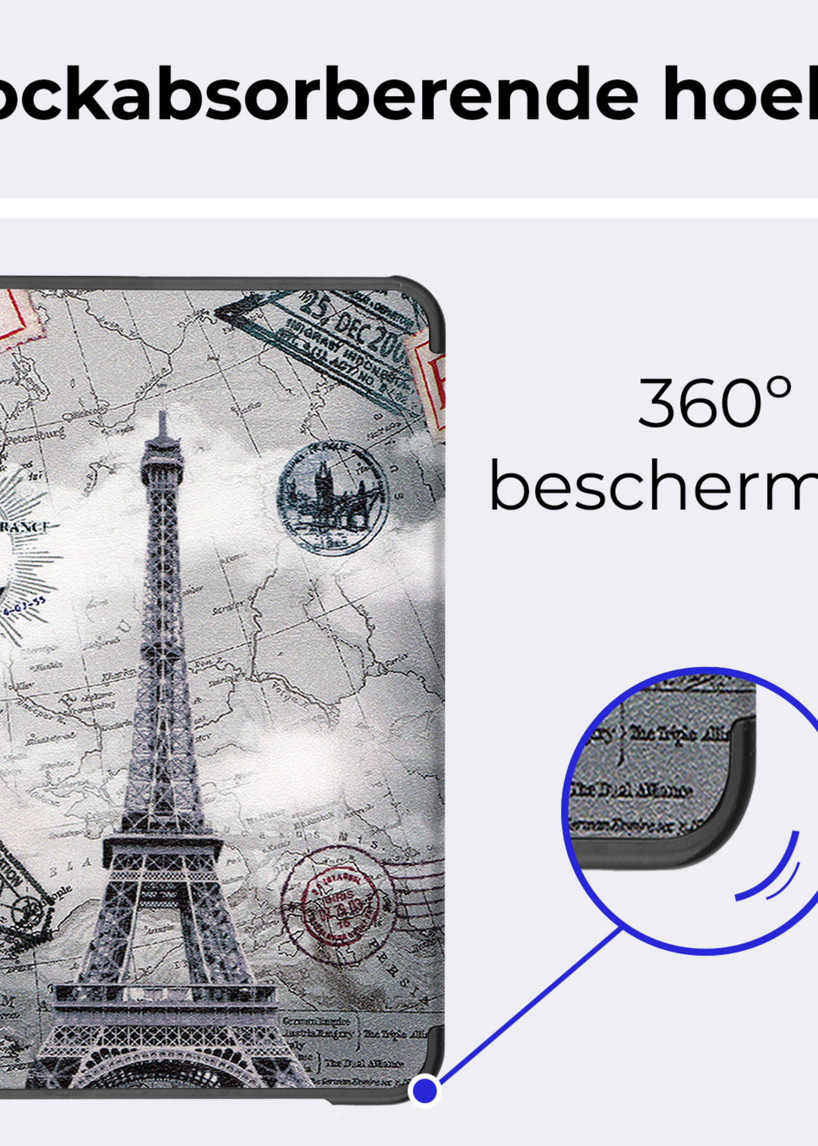 BTH BTH iPad Mini 7 Hoesje Met Screenprotector - Eiffeltoren