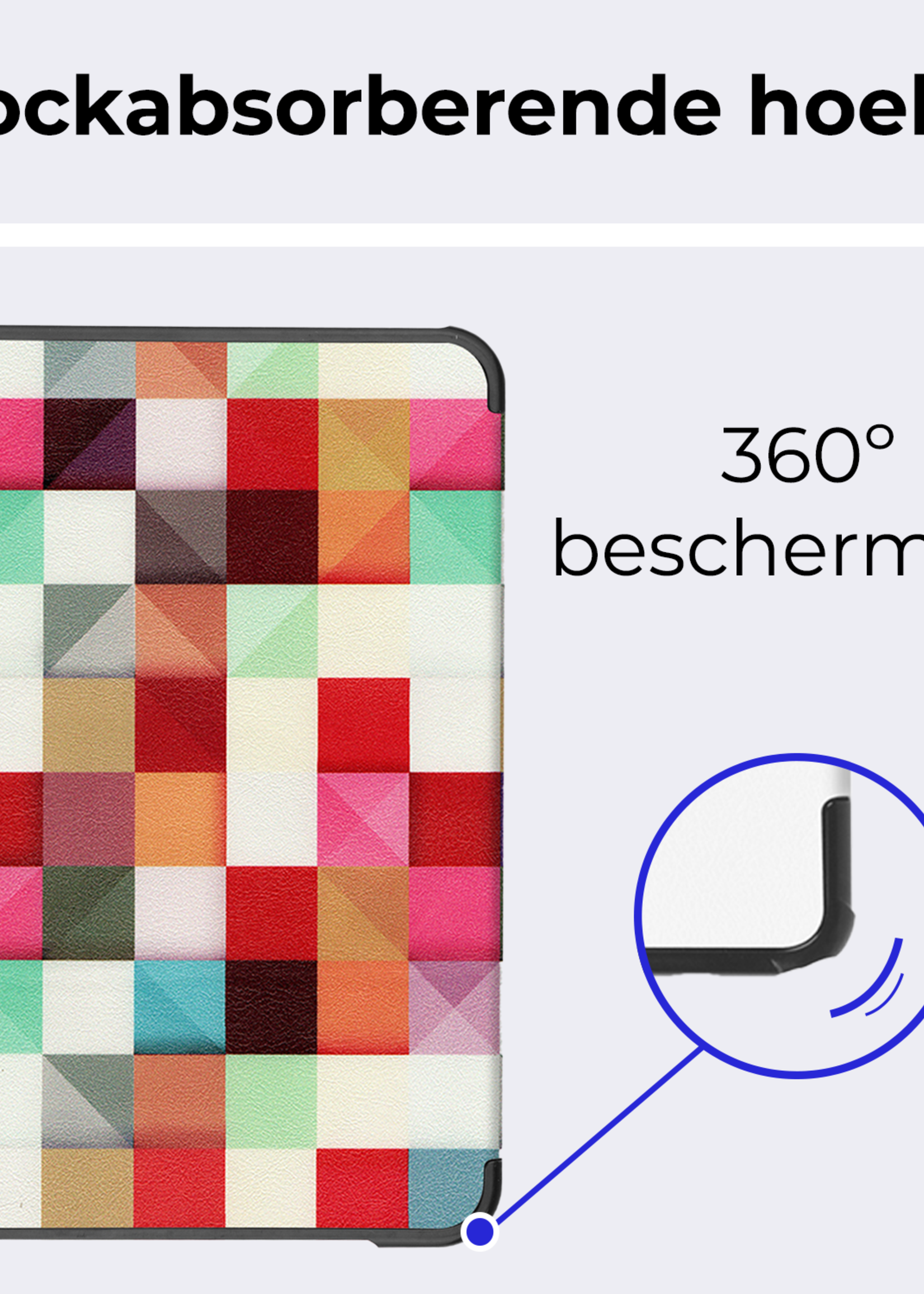 BTH BTH iPad Mini 7 Hoesje Met Screenprotector - Blokken