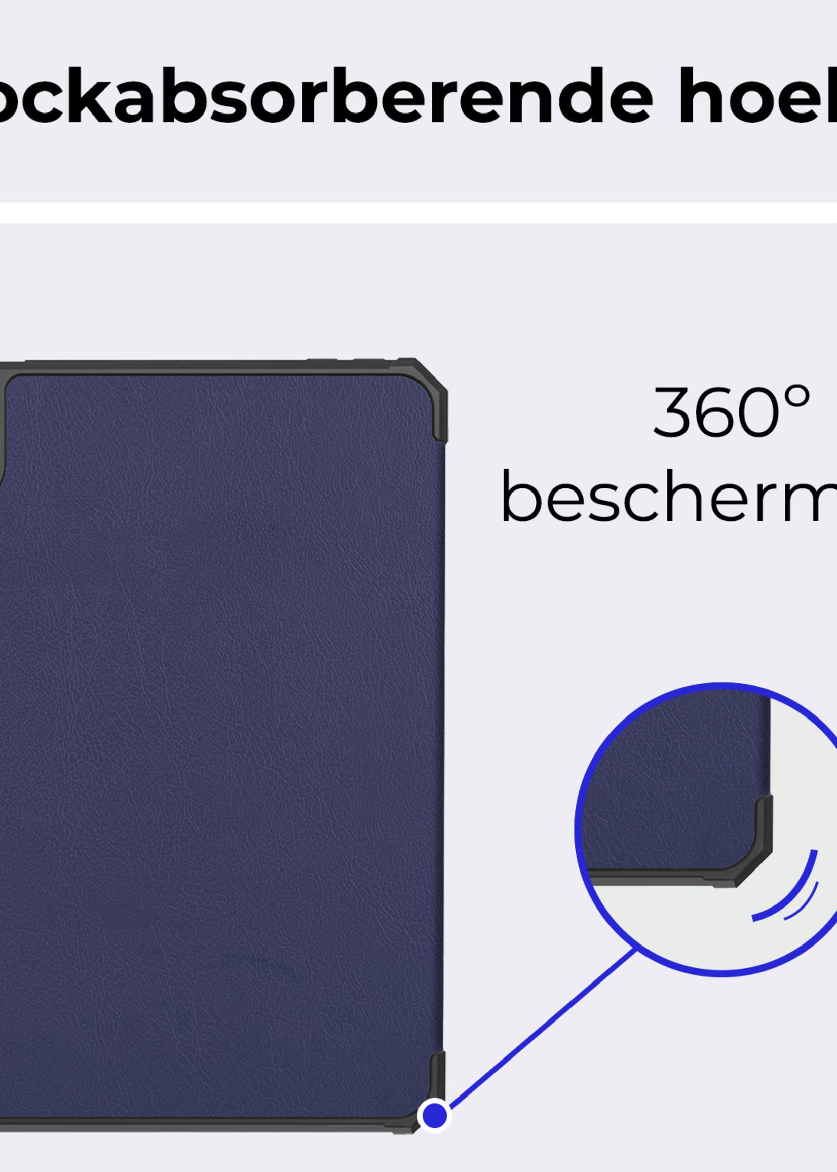 BTH BTH iPad Mini 7 Hoesje Met Uitsparing Apple Pencil En Met Screenprotector - Donkerblauw