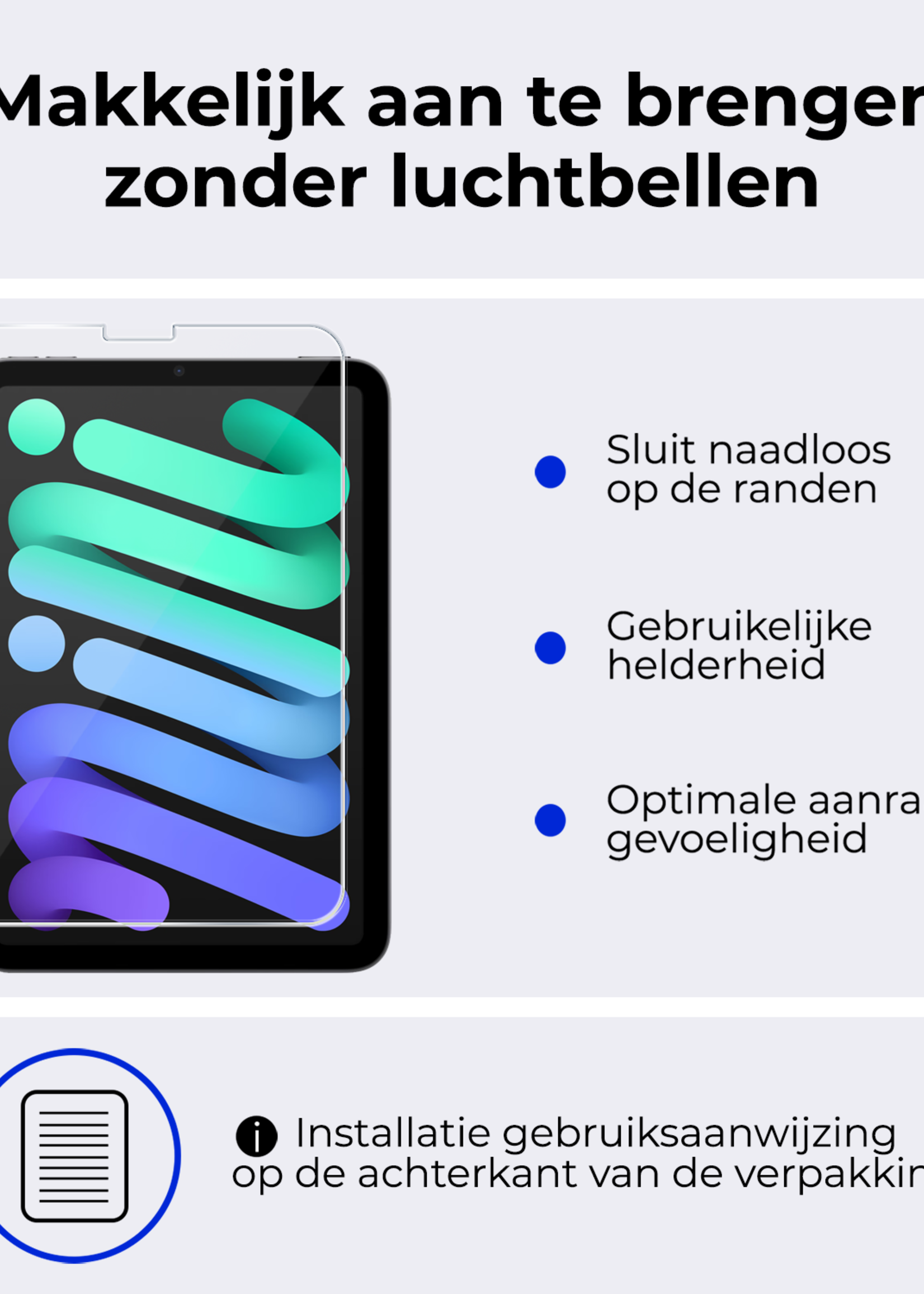 BTH BTH iPad Mini 7 Hoesje Met Uitsparing Apple Pencil En Met Screenprotector - Galaxy