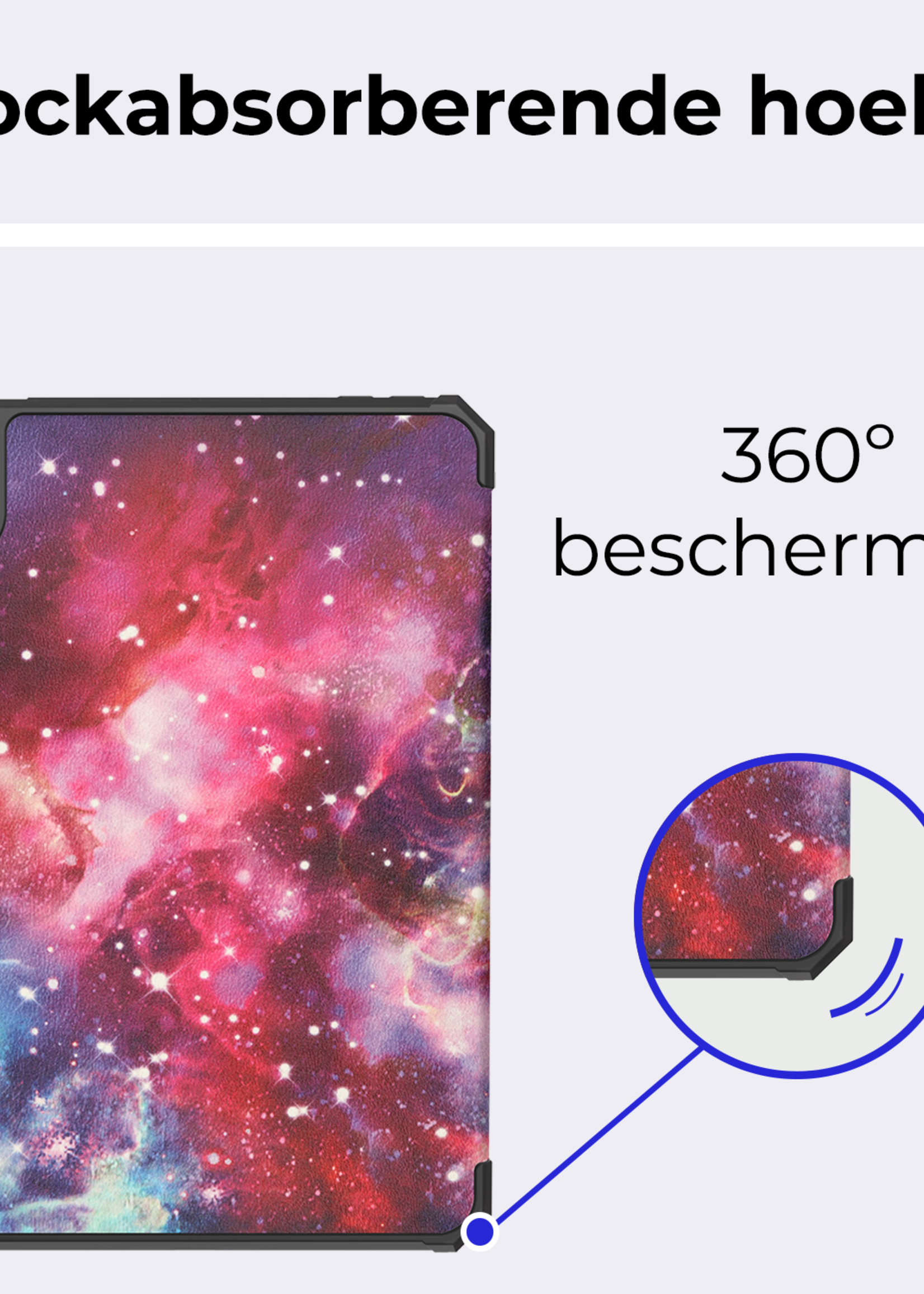BTH BTH iPad Mini 7 Hoesje Met Uitsparing Apple Pencil En Met Screenprotector - Galaxy