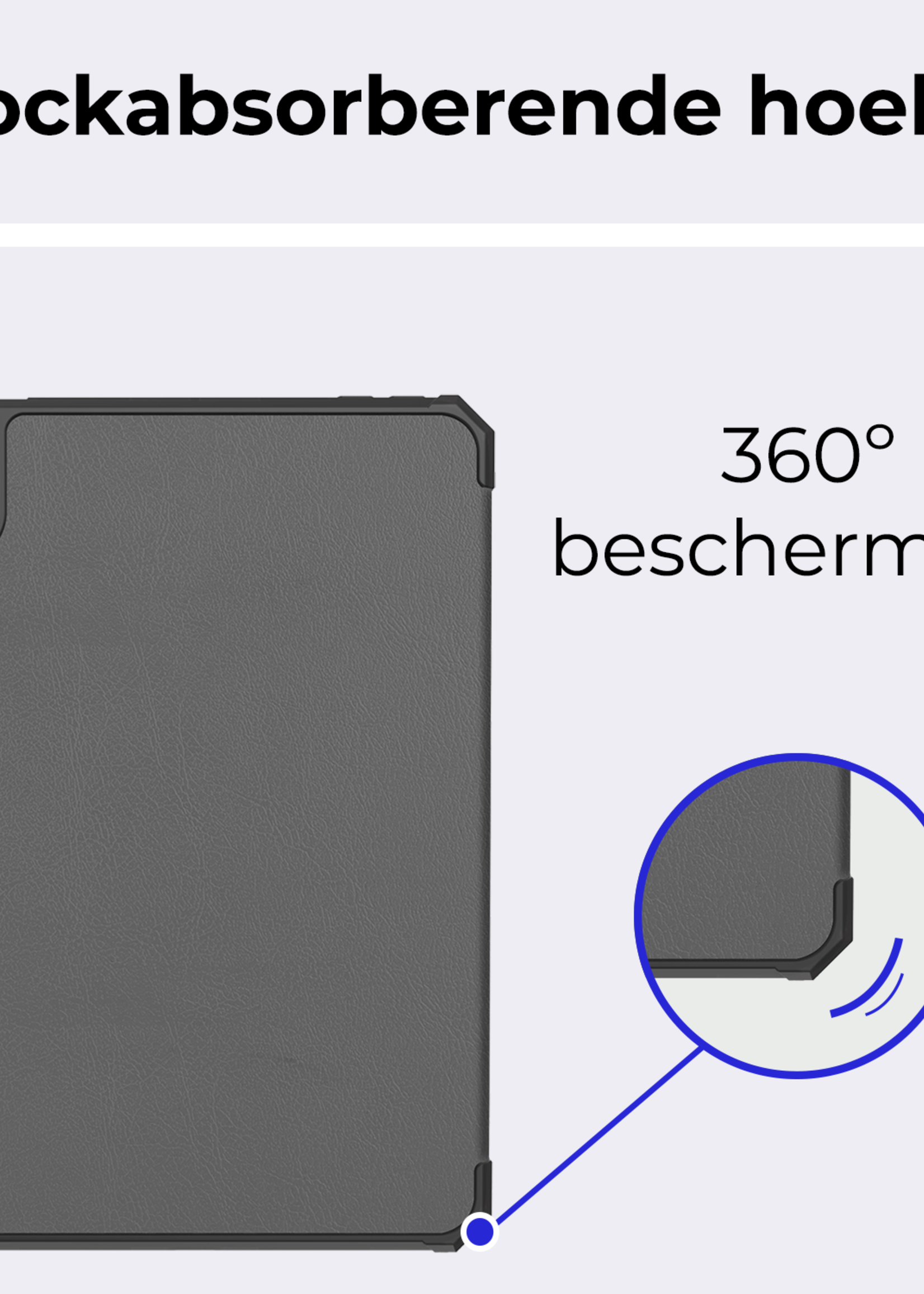 BTH BTH iPad Mini 7 Hoesje Met Uitsparing Apple Pencil En Met Screenprotector - Grijs
