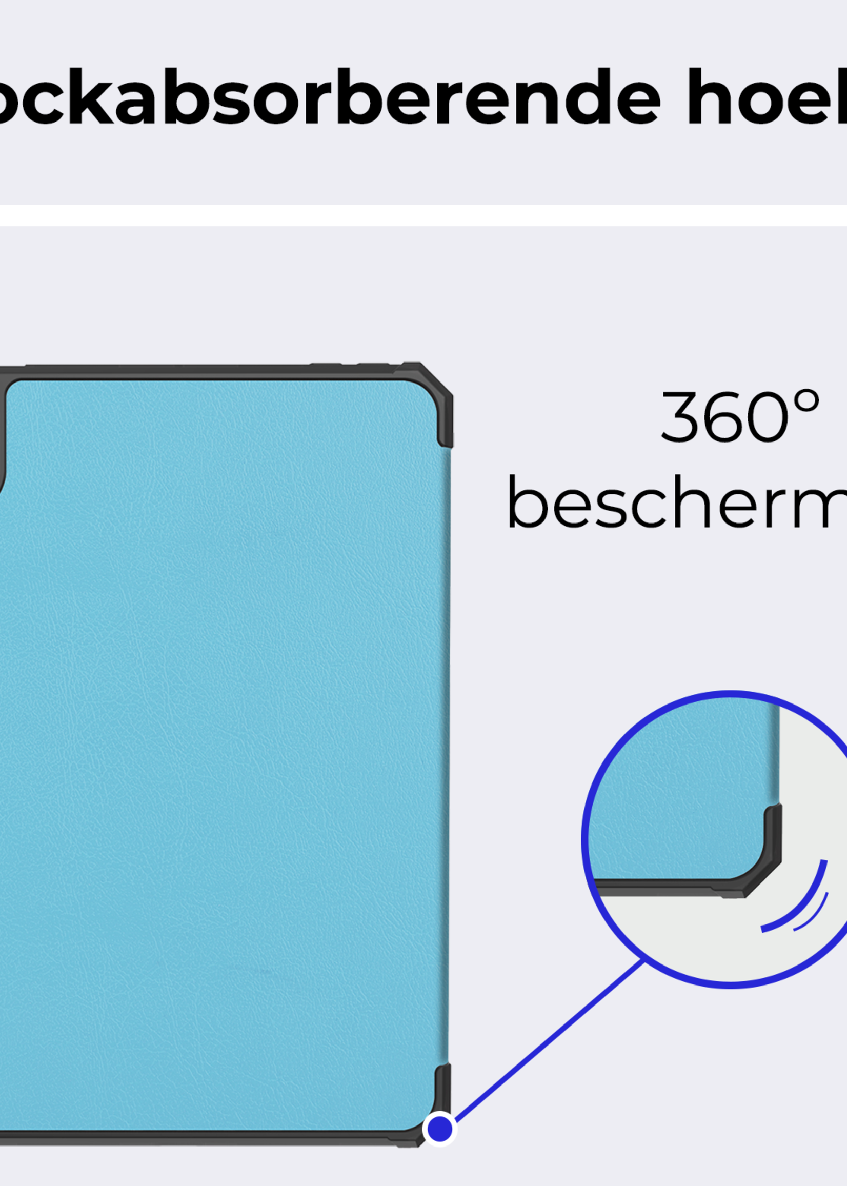 BTH BTH iPad Mini 7 Hoesje Met Uitsparing Apple Pencil En Met Screenprotector - Lichtblauw