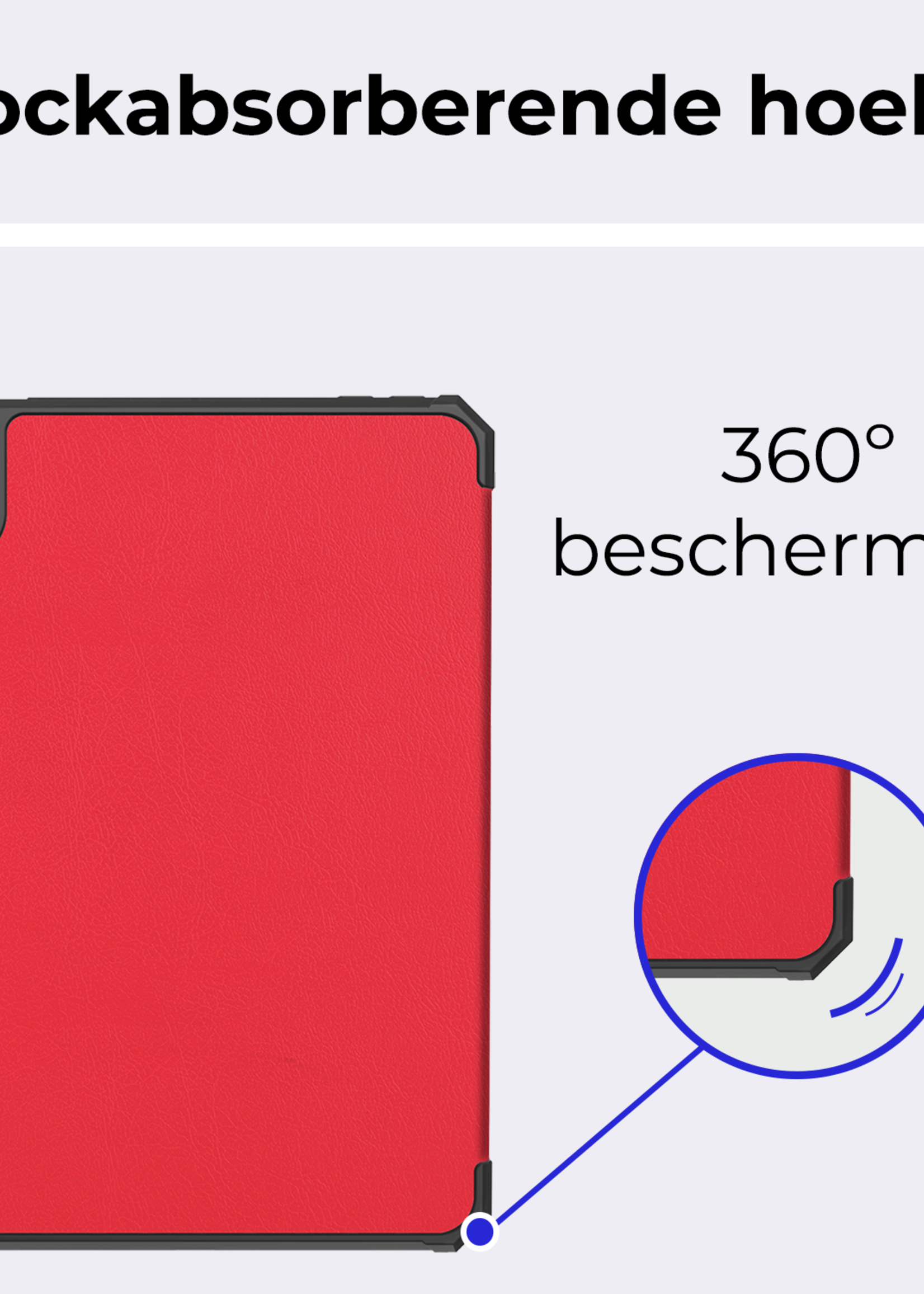 BTH BTH iPad Mini 7 Hoesje Met Uitsparing Apple Pencil En Met Screenprotector - Rood