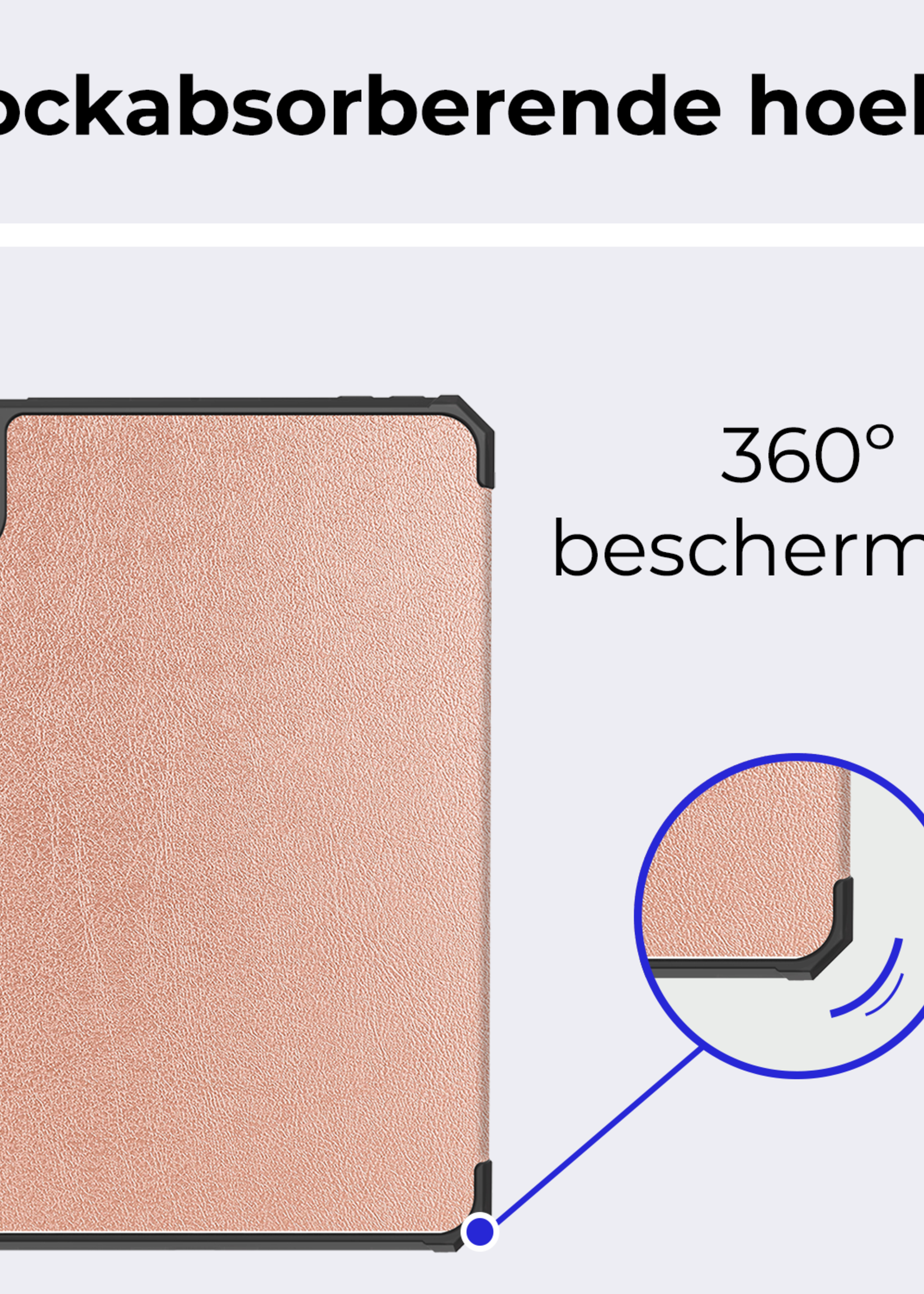BTH BTH iPad Mini 7 Hoesje Met Uitsparing Apple Pencil En Met Screenprotector - Rose Goud