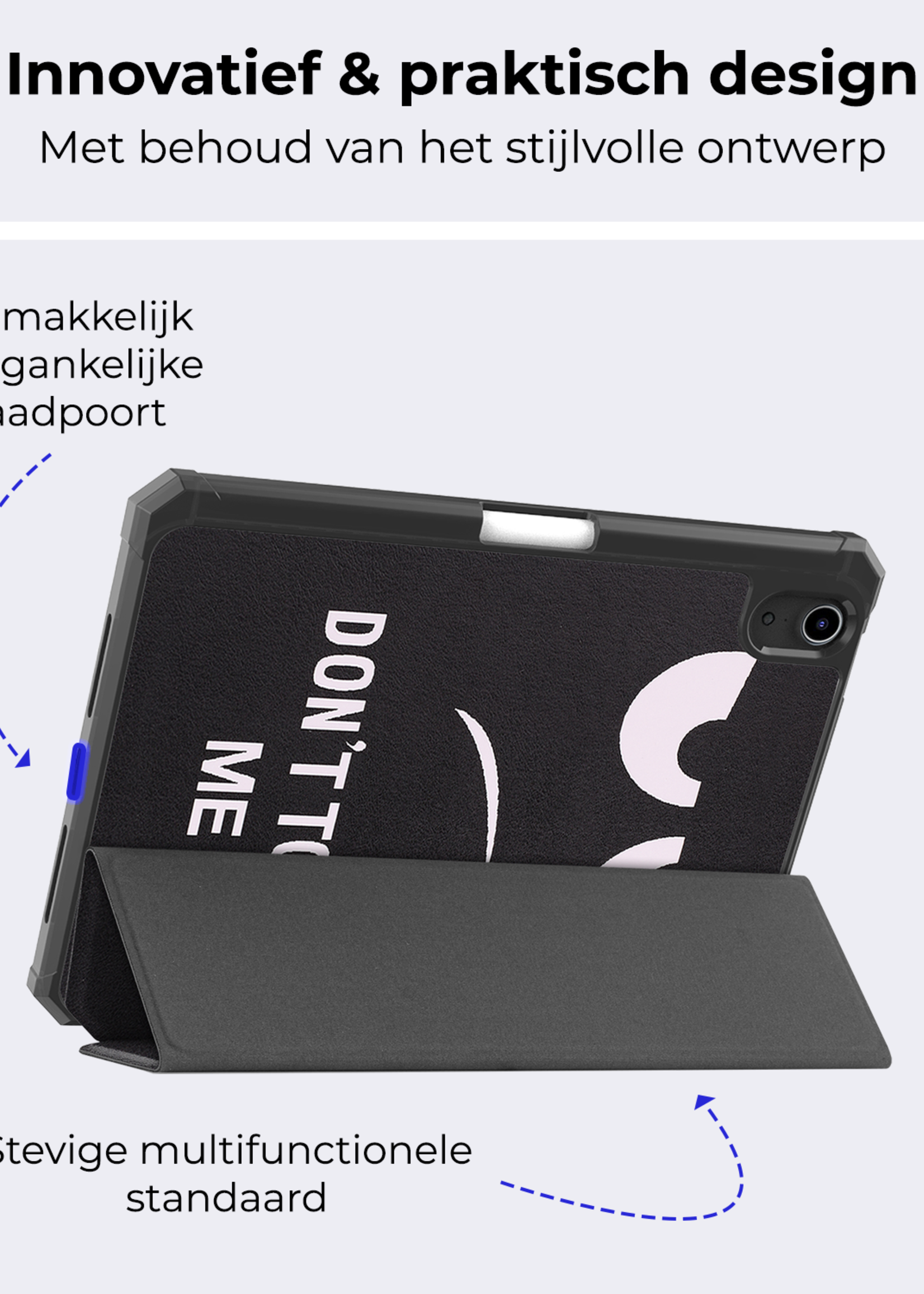 BTH BTH iPad Mini 7 Hoesje Met Uitsparing Apple Pencil En Met Screenprotector - Don't touch me