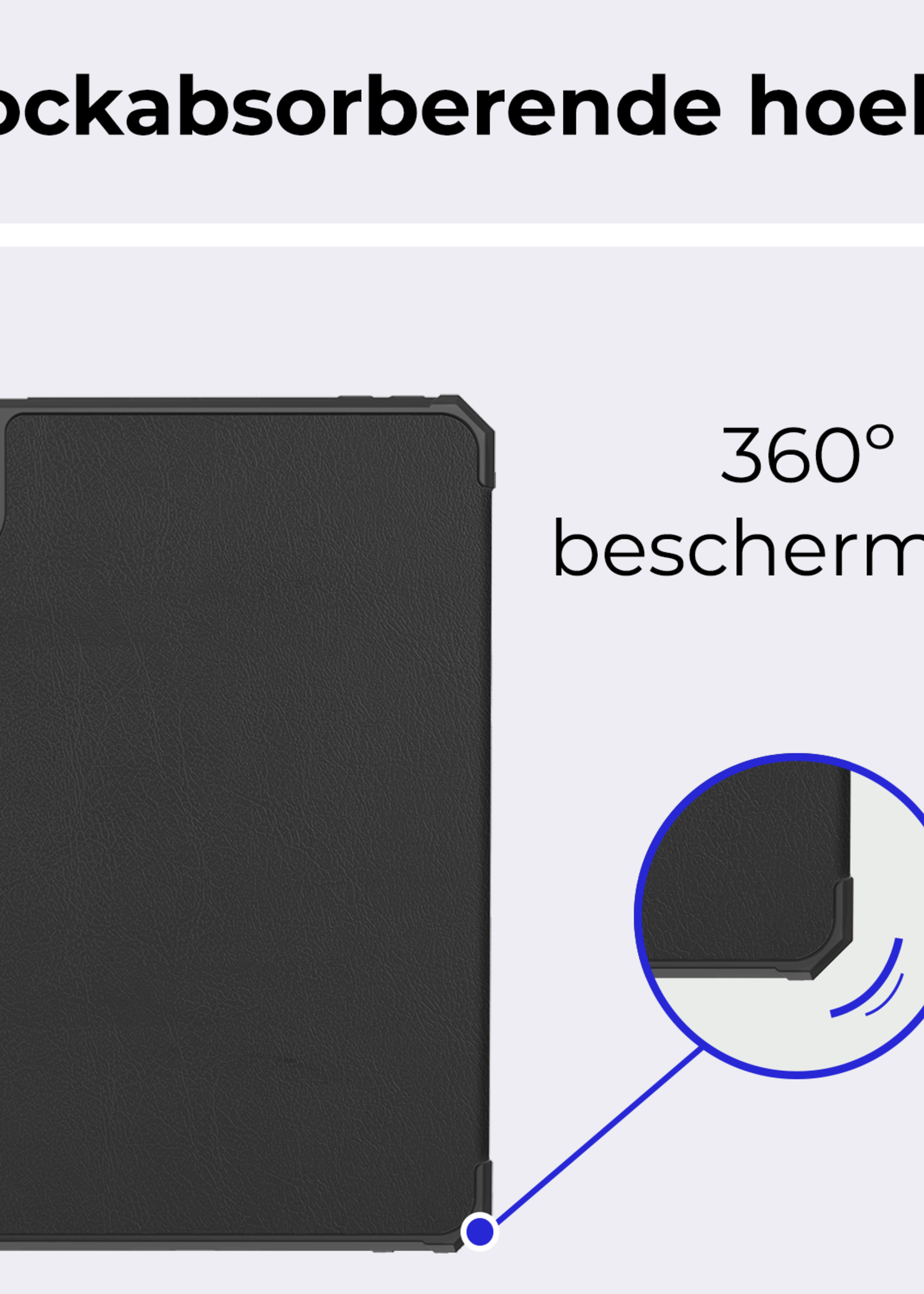 BTH BTH iPad Mini 7 Hoesje Met Uitsparing Apple Pencil En Met Screenprotector - Zwart