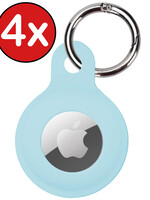 BTH 4 PACK - BTH AirTag Hoesje Siliconen - Lichtblauw