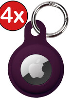 BTH 4 PACK - BTH AirTag Hoesje Siliconen - Aubergine