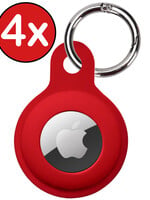 BTH 4 PACK - BTH AirTag Hoesje Siliconen - Donkerrood