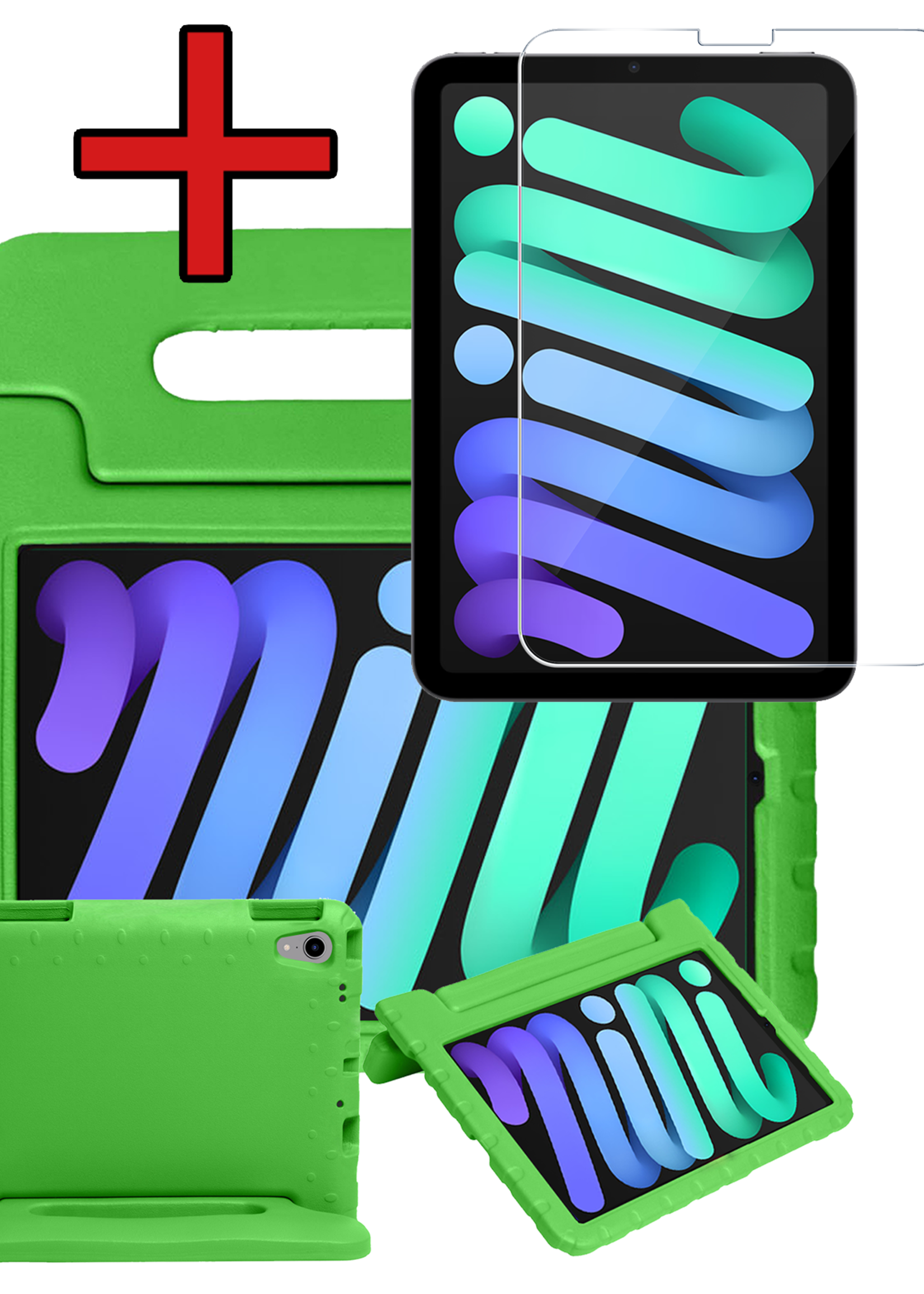BTH BTH iPad Mini 7 Kinderhoes Met Screenprotector - Groen