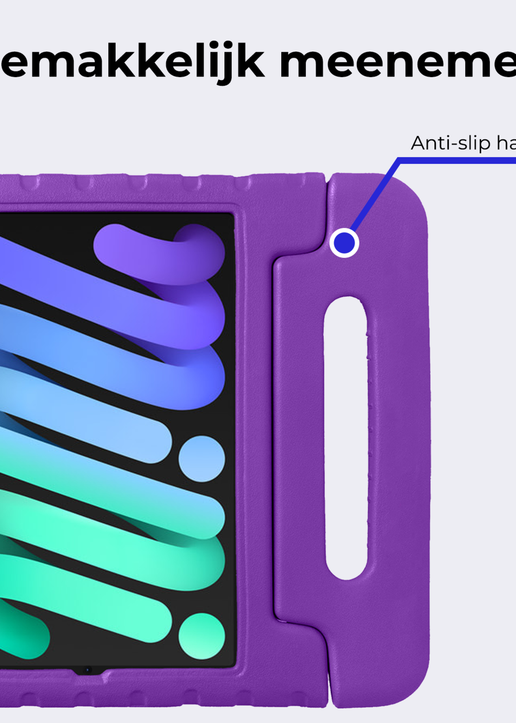 BTH BTH iPad Mini 7 Kinderhoes Met Screenprotector - Paars