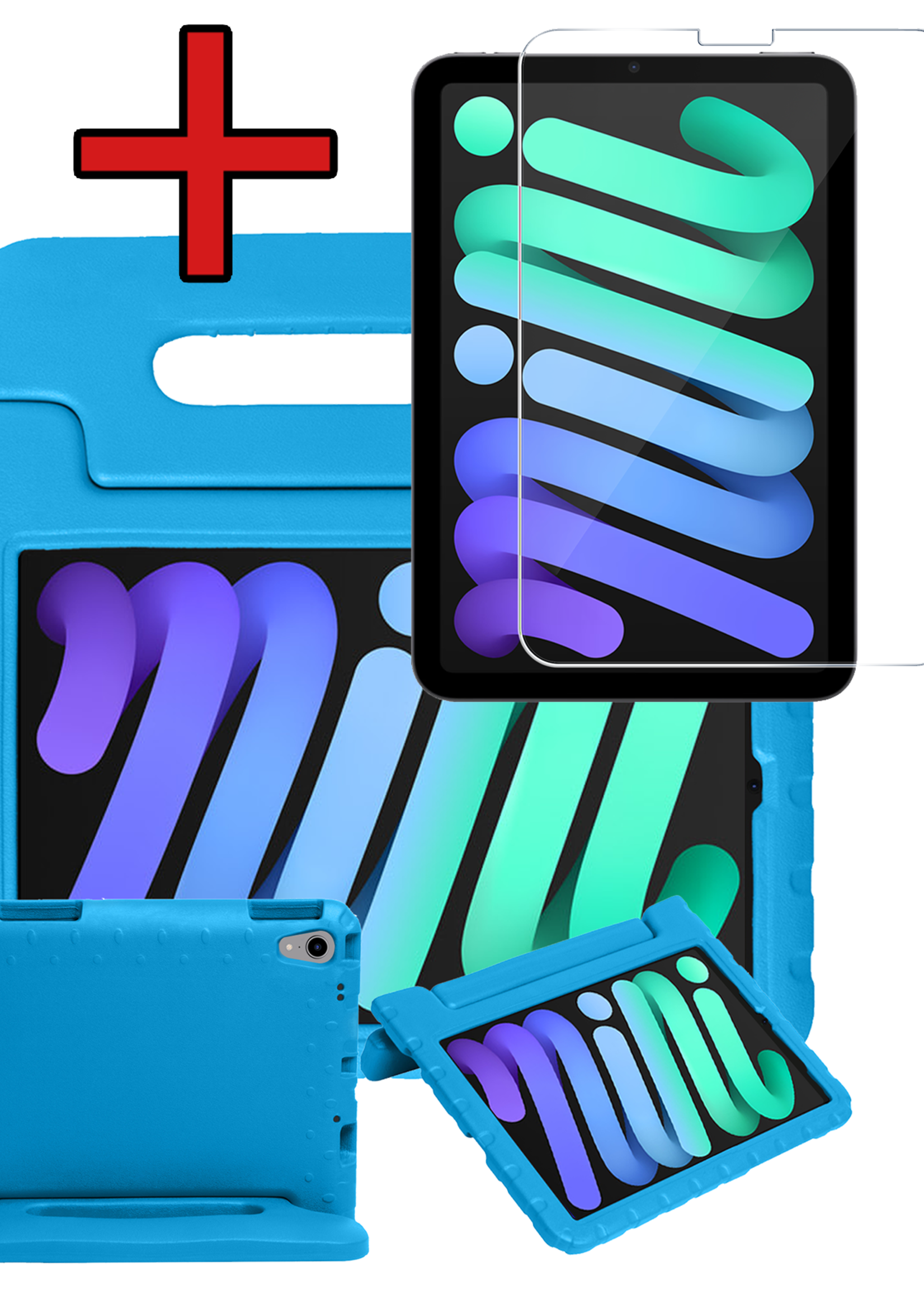 BTH BTH iPad Mini 7 Kinderhoes Met Screenprotector - Blauw
