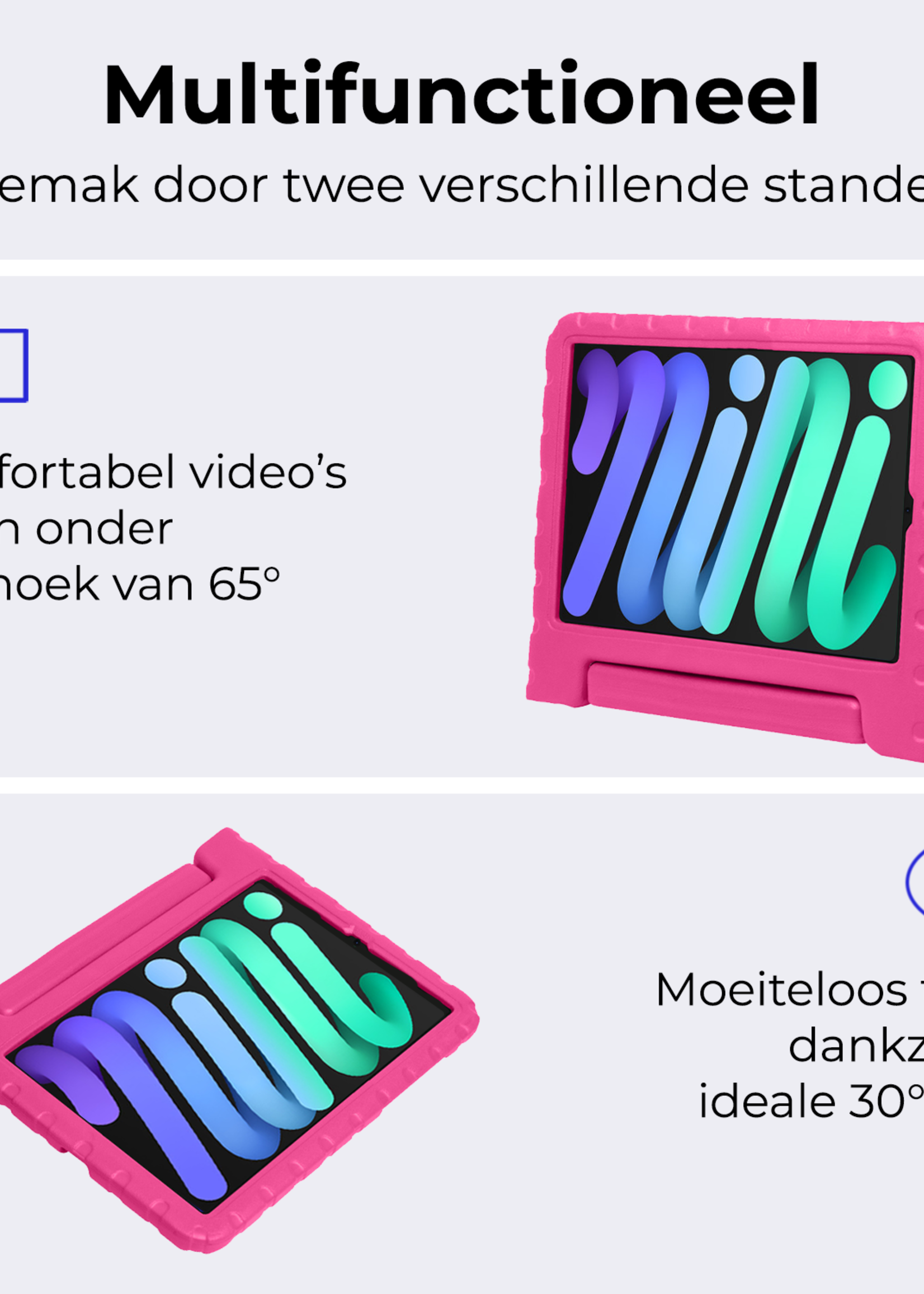 BTH BTH iPad Mini 7 Kinderhoes Met Screenprotector - Roze