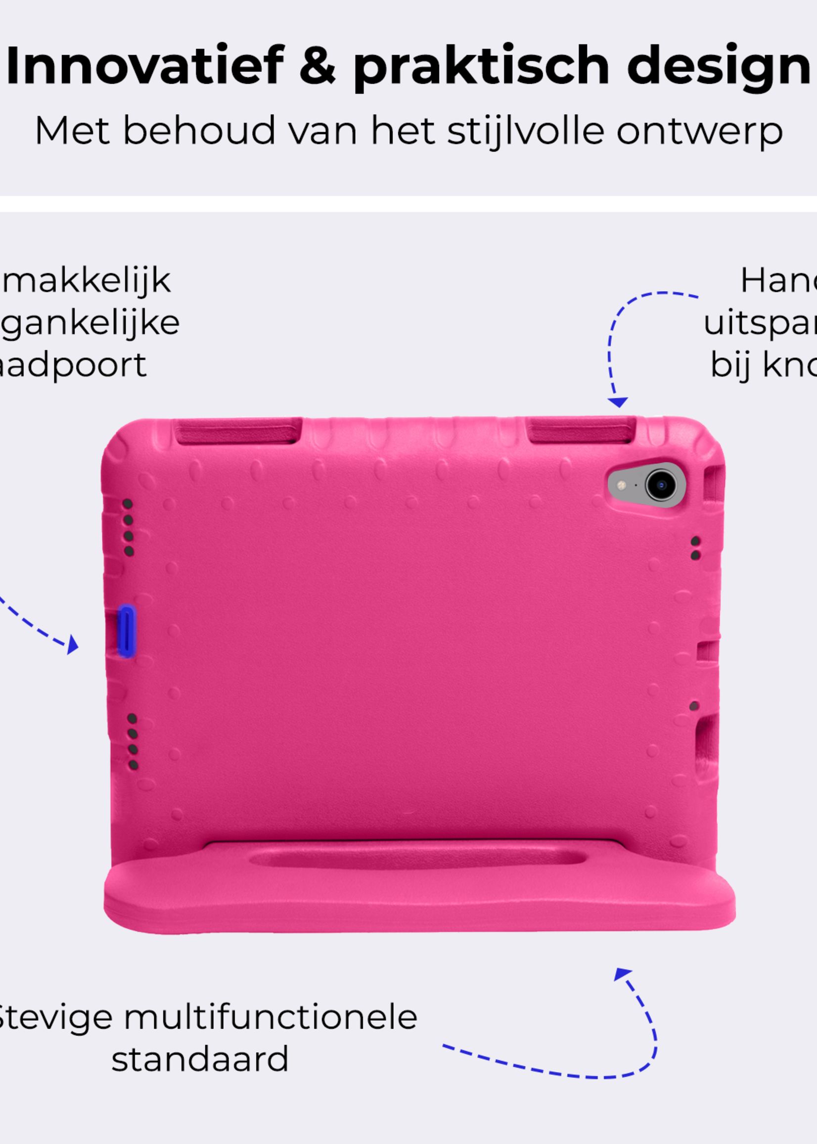 BTH BTH iPad Mini 7 Kinderhoes Met Screenprotector - Roze
